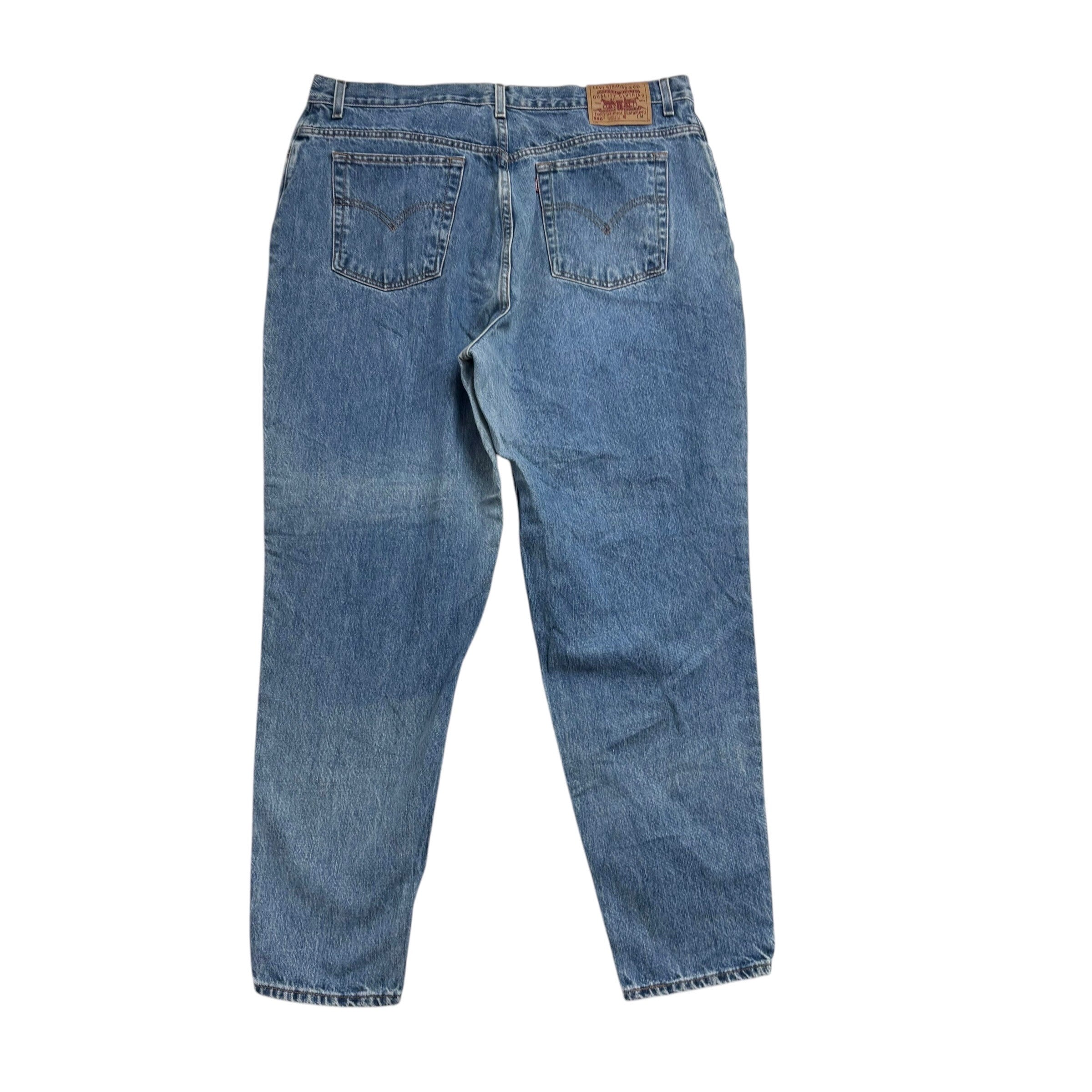 Levis 550 Jeans W38 L31 Womens Mid Blue Relaxed Taper Mom Fit Vintage Denim