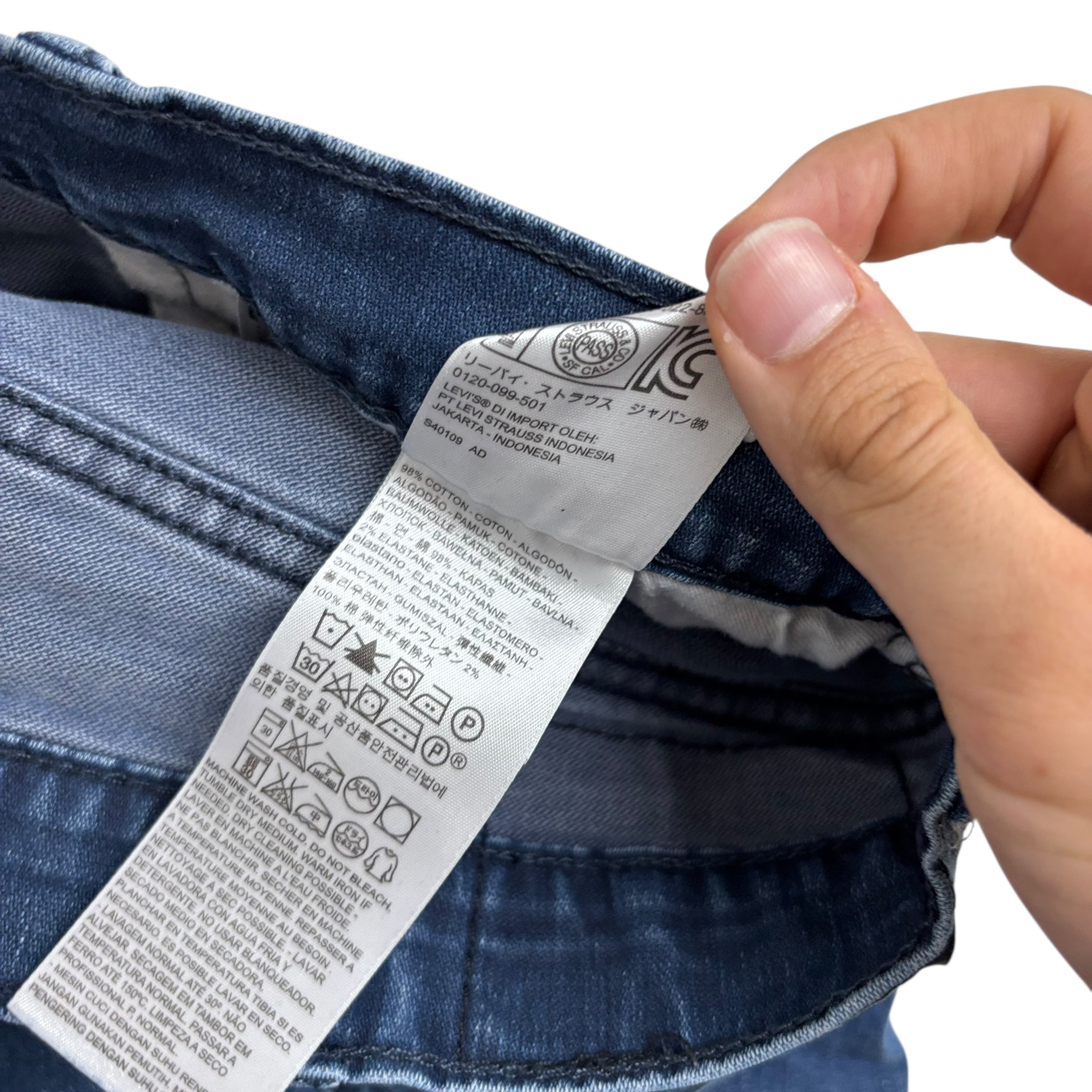 Levis 541 Jeans W40 L30 Mens Navy Blue Athletic Tapered Fit Stretch Denim (F)