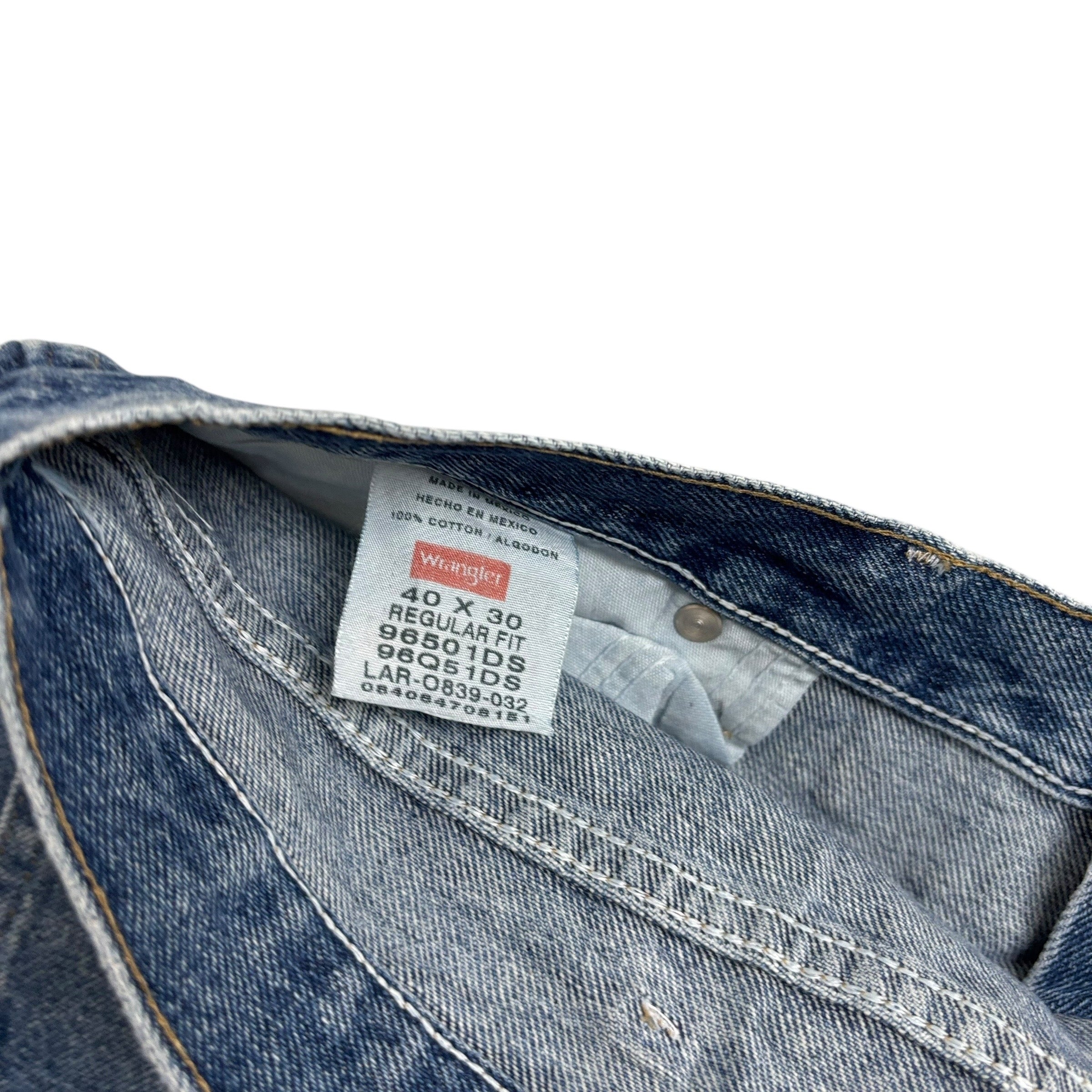 Wrangler Jeans W40 L30 Mens Mid Blue Regular Straight Fit Denim (F)