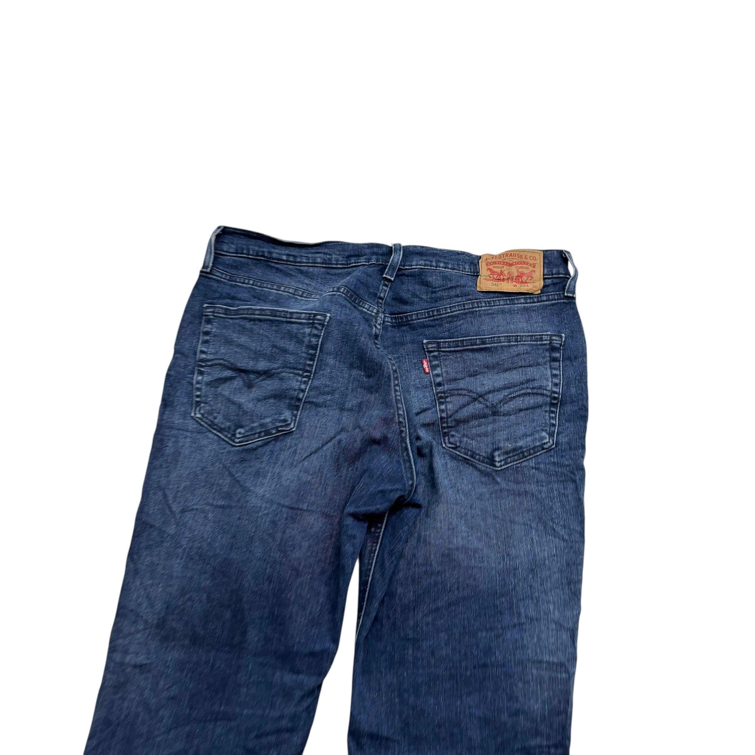 Levis 541 Jeans W33 L29 Mens Navy Blue Athletic Tapered Fit Stretch Denim