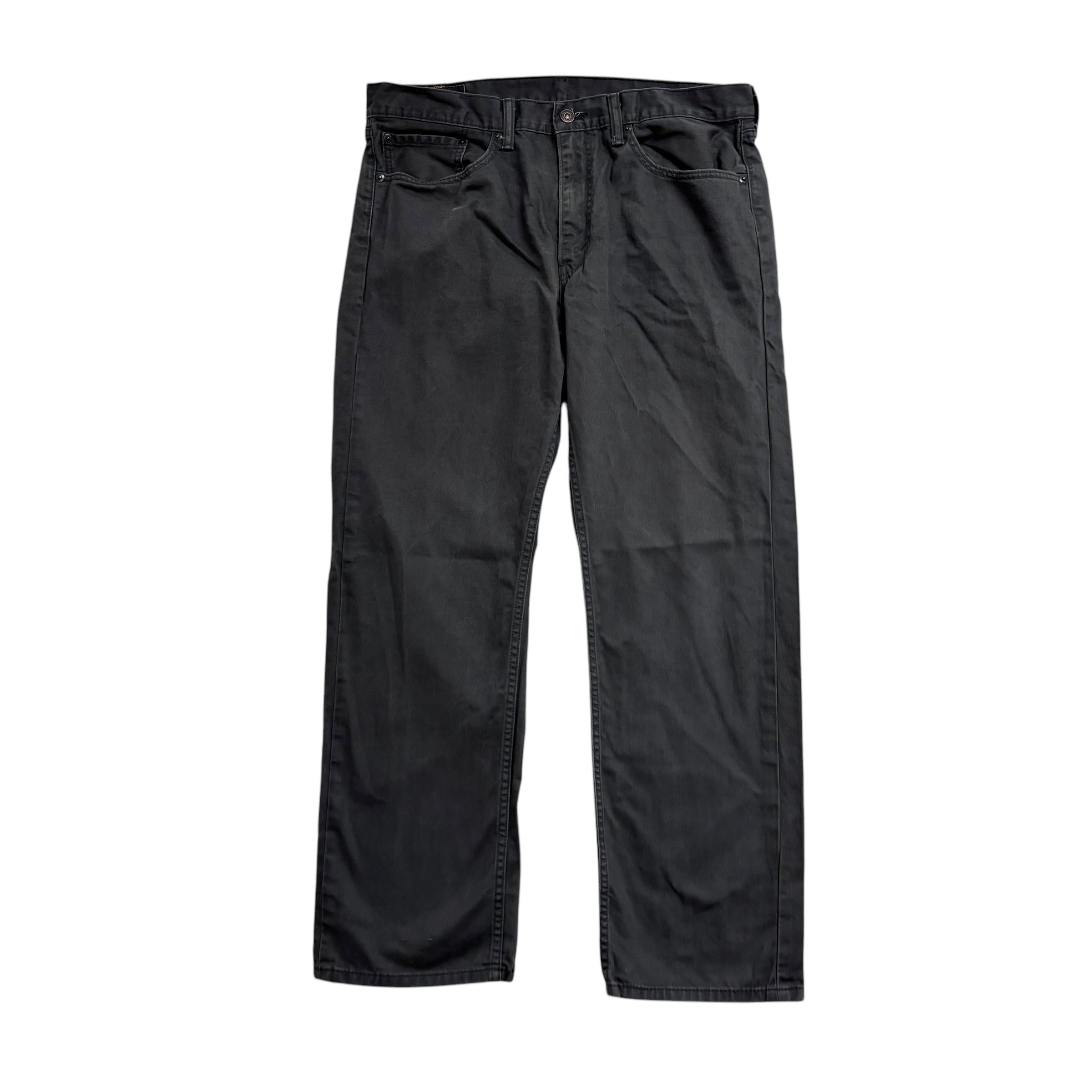 Levis 505 Trousers W36 L30 Mens Grey Regular Straight Fit Cotton Pants (E)