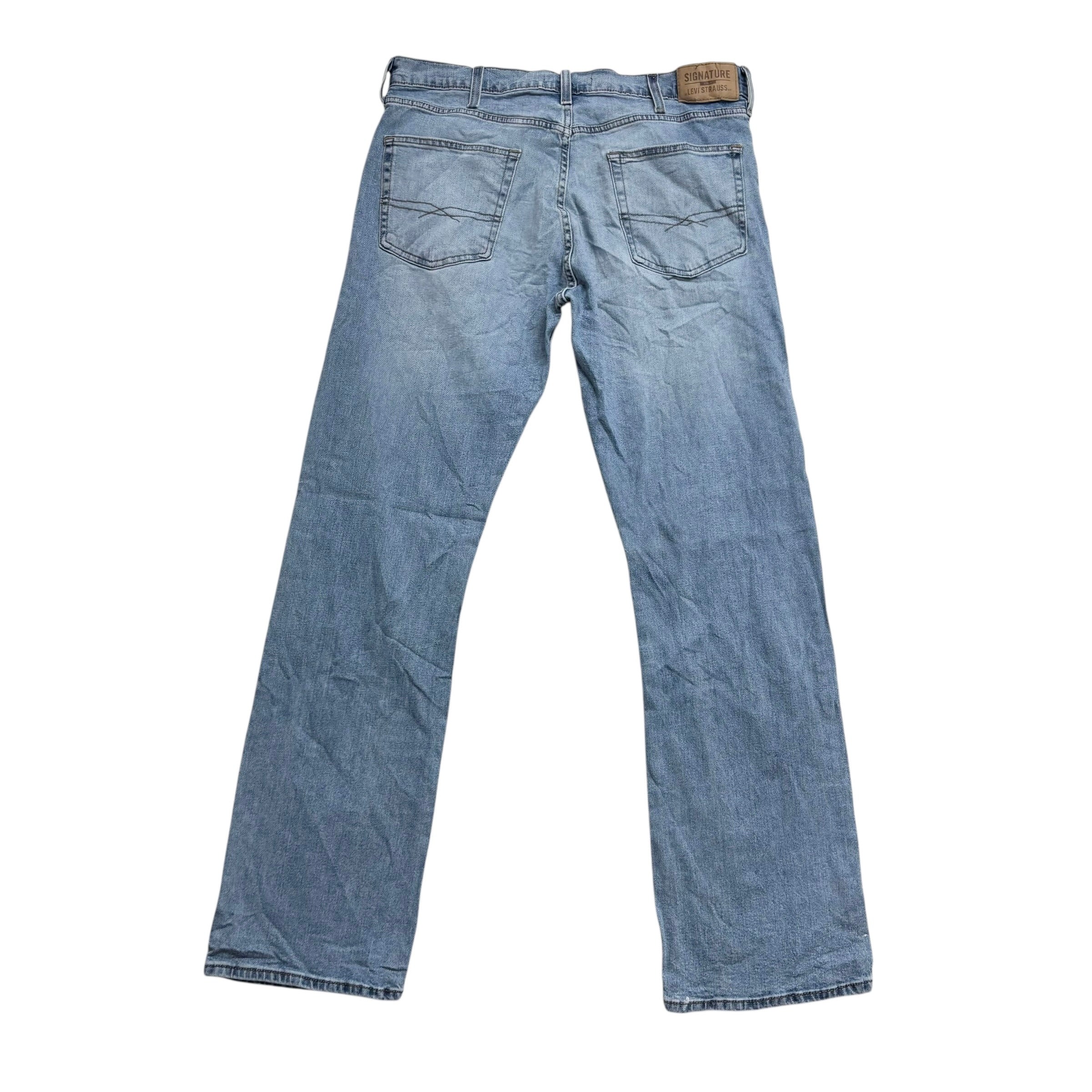 Levis Signature Jeans W36 L32 Mens Light Blue Regular Bootcut Fit Stretch