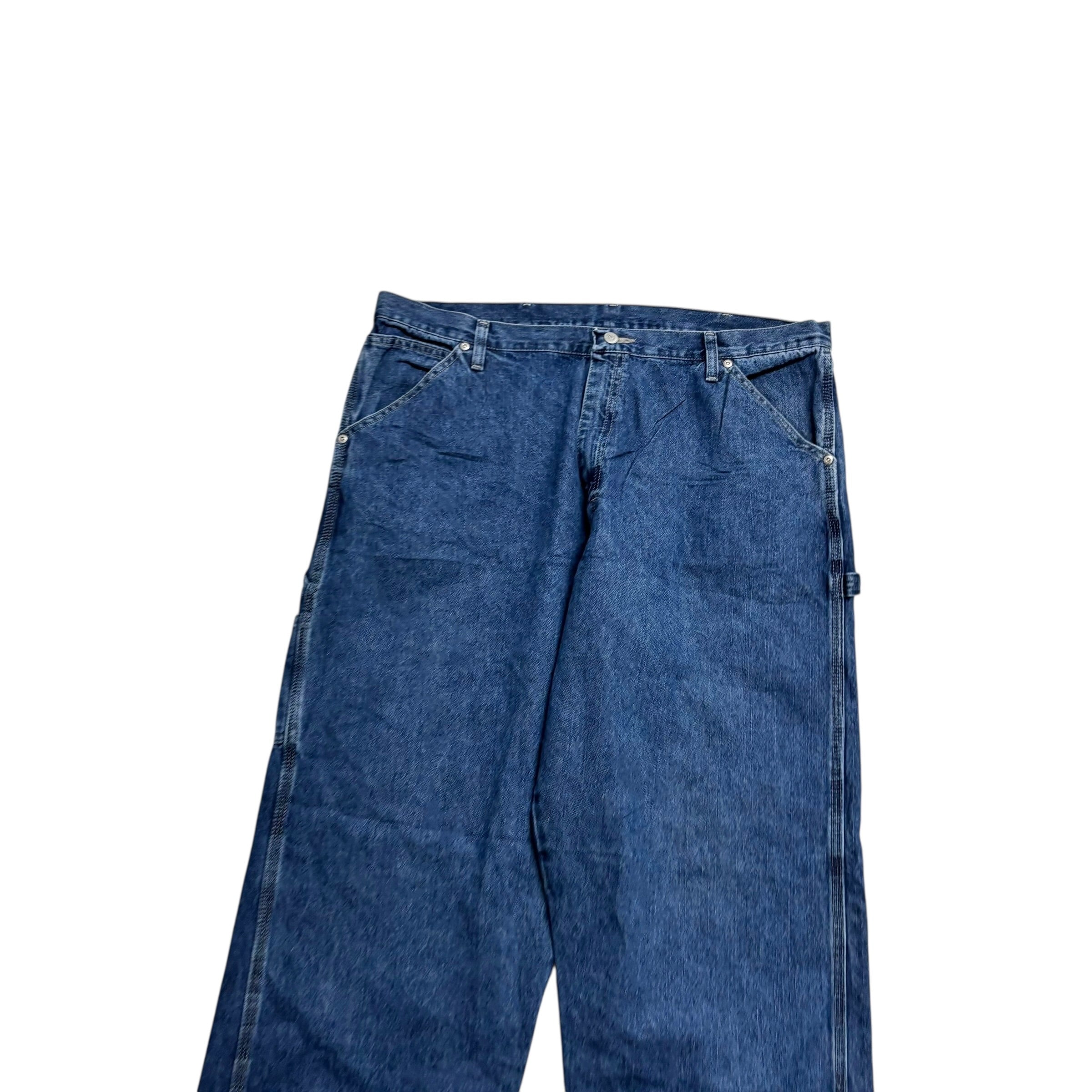 Wrangler Carpenter Jeans W40 L33 Mens Mid Blue Relaxed Baggy Straight Denim (E)