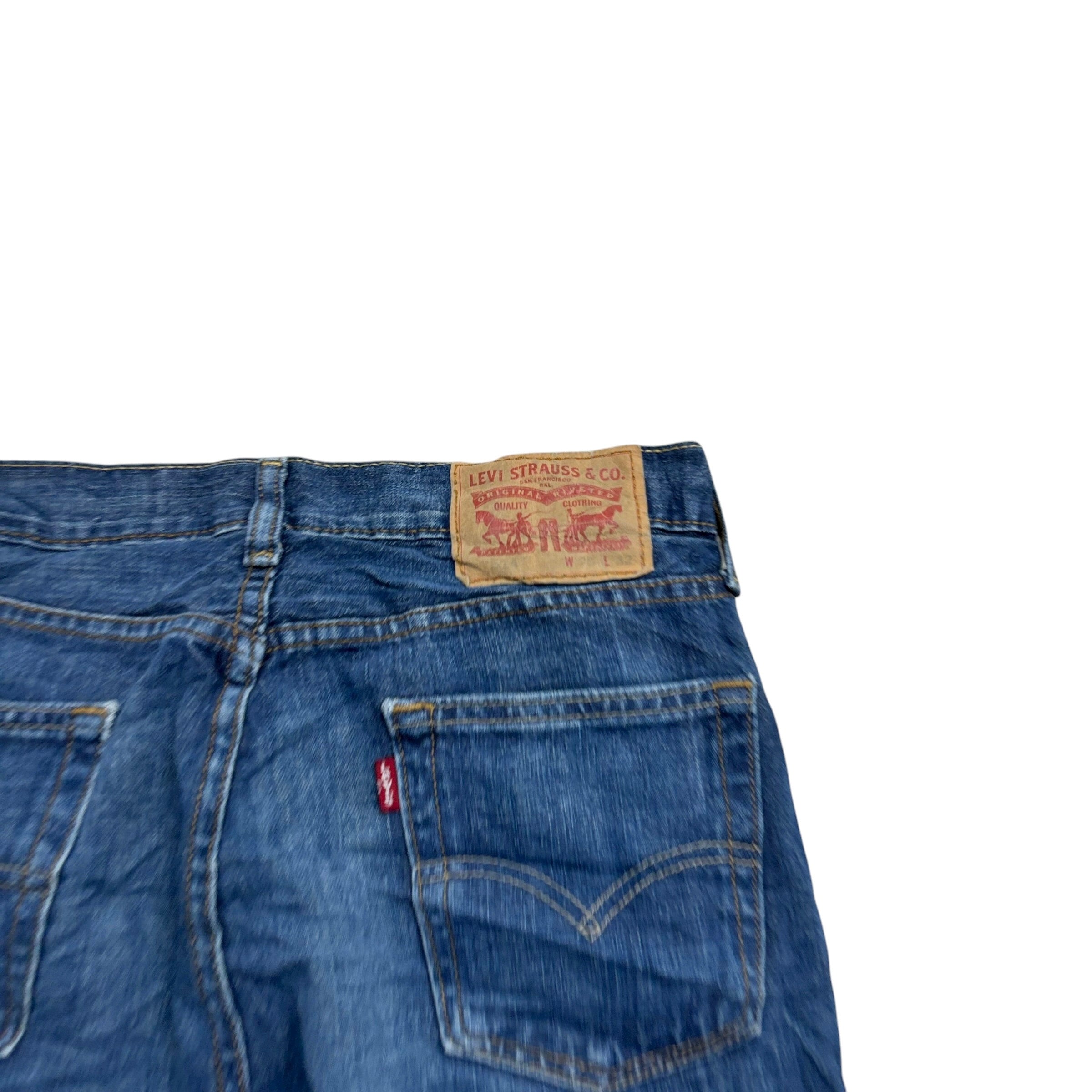 Levis 514 Jeans W28 L32 Mens Mid Blue Regular Straight Fit Denim (E)