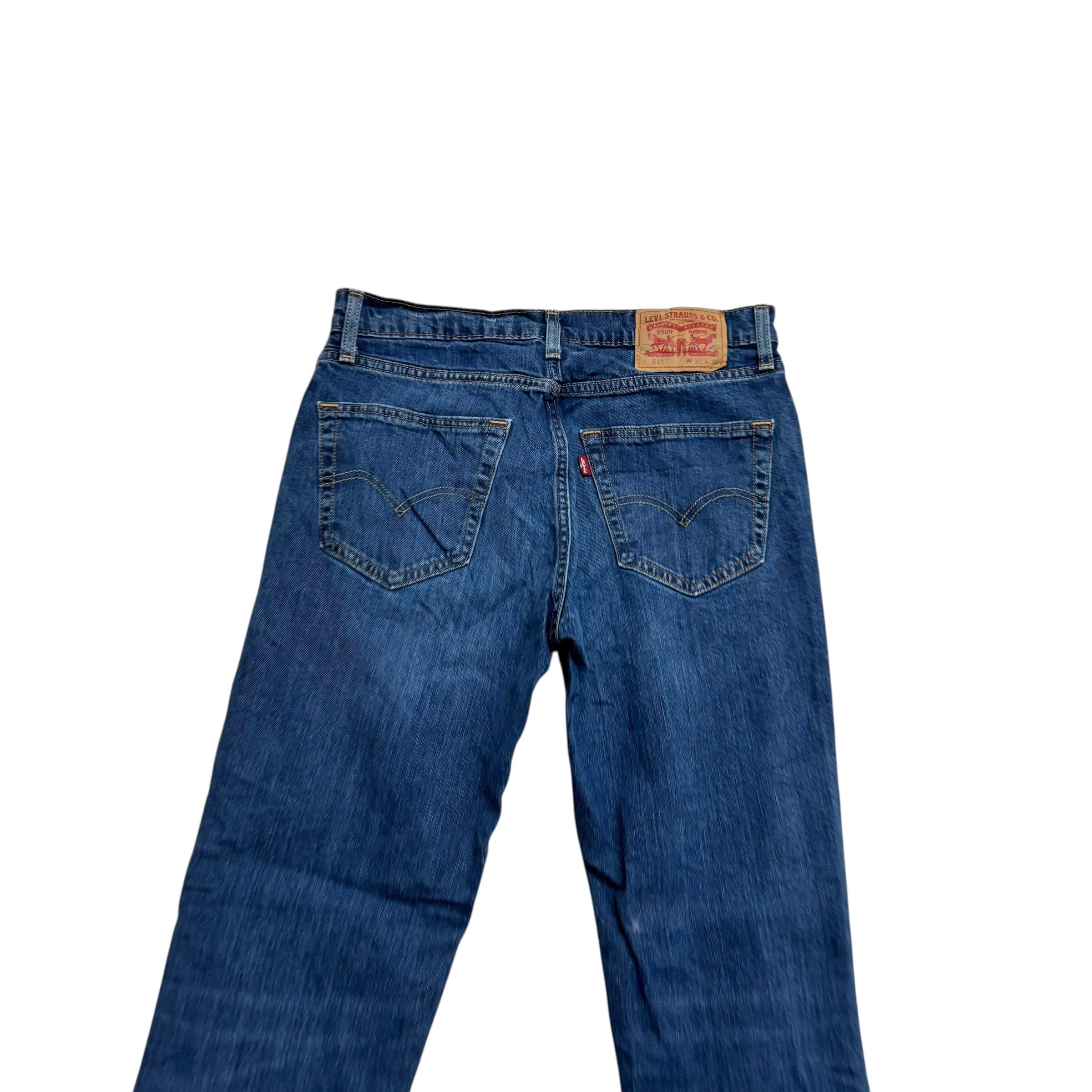 Levis 511 Jeans W32 L32 Mens Mid Blue Slim Fit Stretch Denim (E)