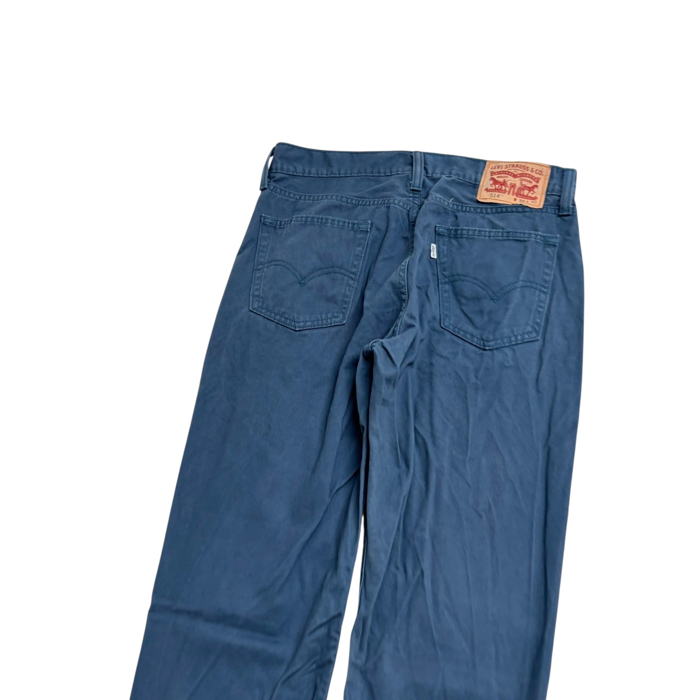 Levis 514 Trousers W30 L32 Mens Blue Regular Straight Fit Cotton Pants (E)