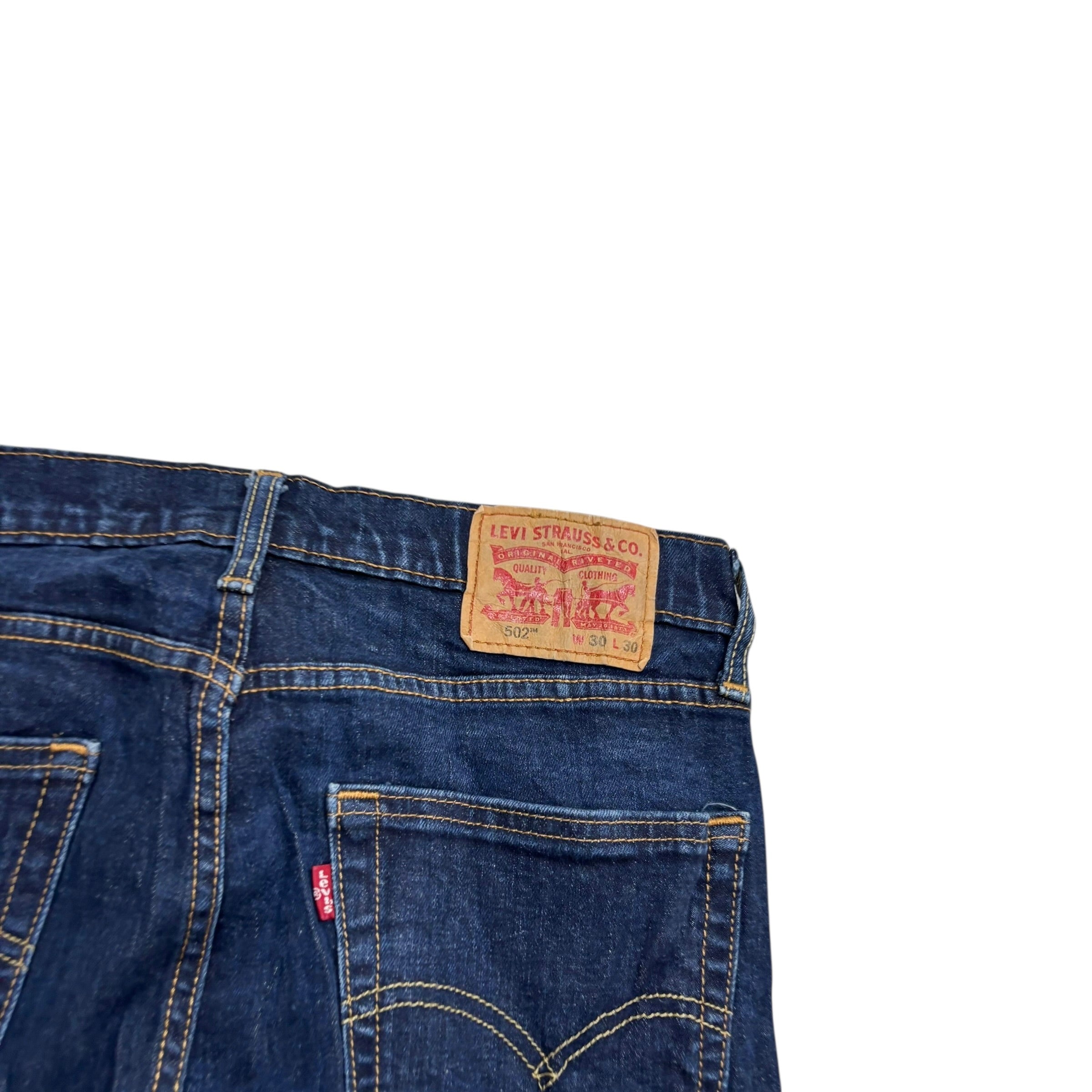 Levis 502 Jeans W30 L28 Mens Dark Blue Slim Fit Stretch Denim
