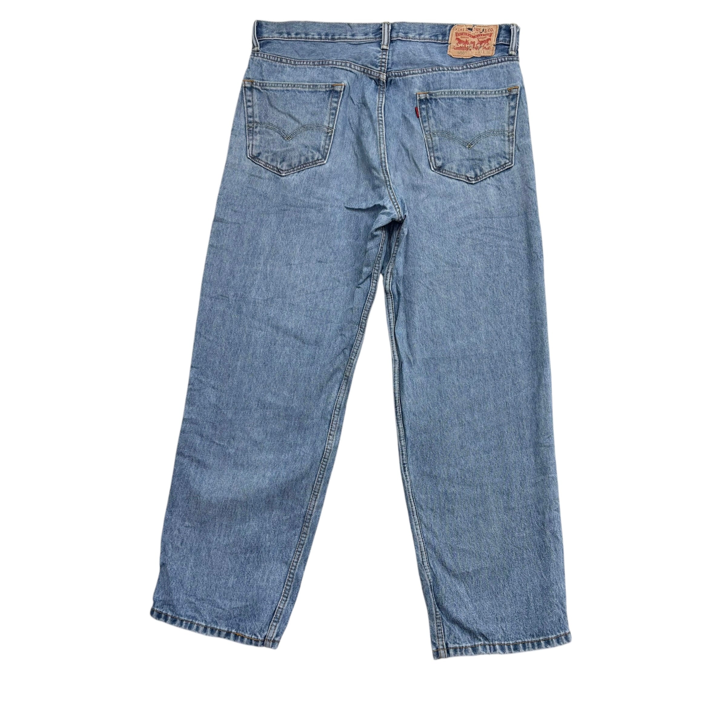 Levis 550 Jeans W36 L29 Mens Light Blue Relaxed Straight Fit Denim (E)
