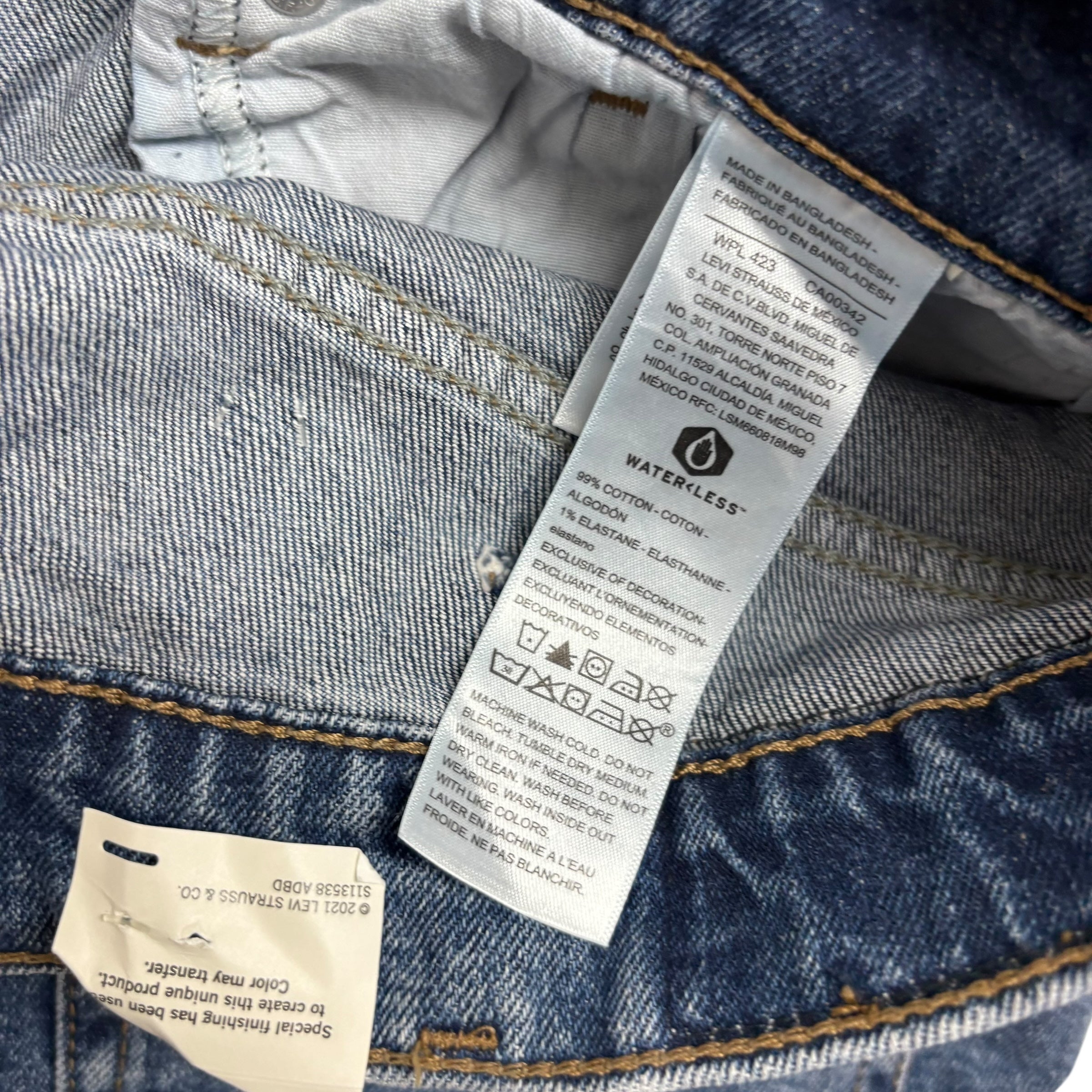 Levis Signature Jeans W38 L30 Mens Mid Blue Baggy Relaxed Fit Stretch (E)