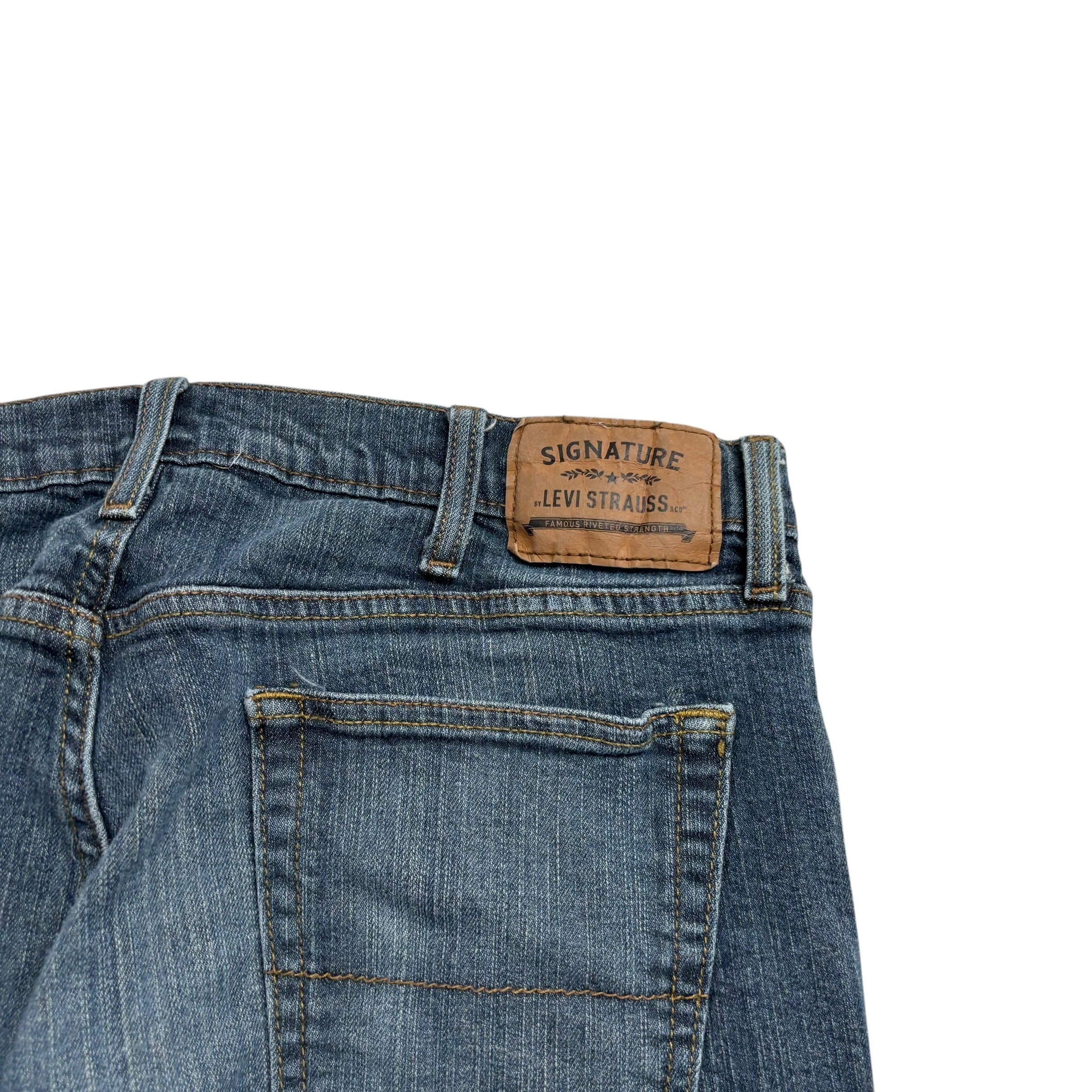 Levis Signature Jeans W36 L29 Mens Dark Blue Regular Straight Fit Stretch Denim