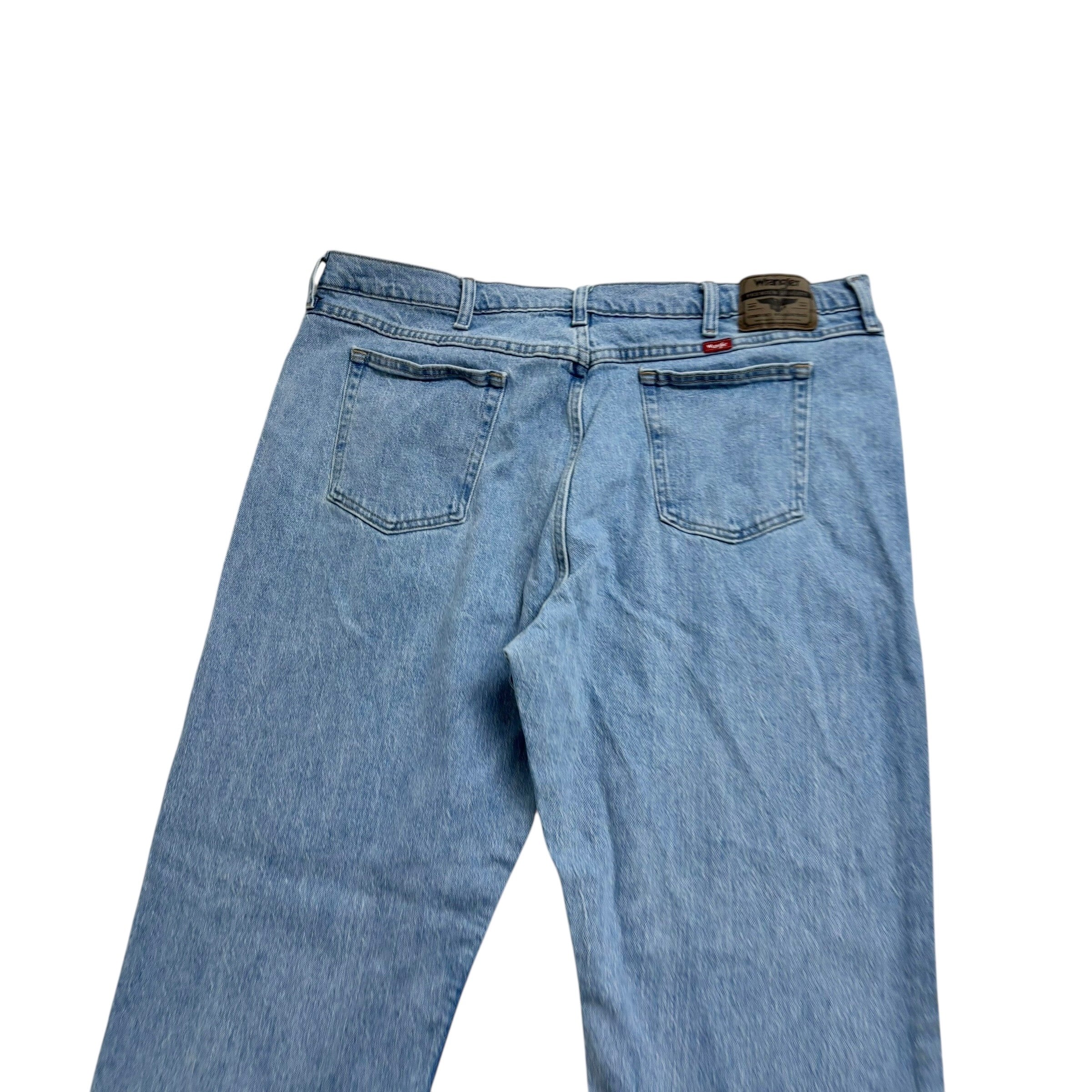 Wrangler Jeans W44 L30 Mens Light Blue Regular Straight Fit Stretch Denim (E)