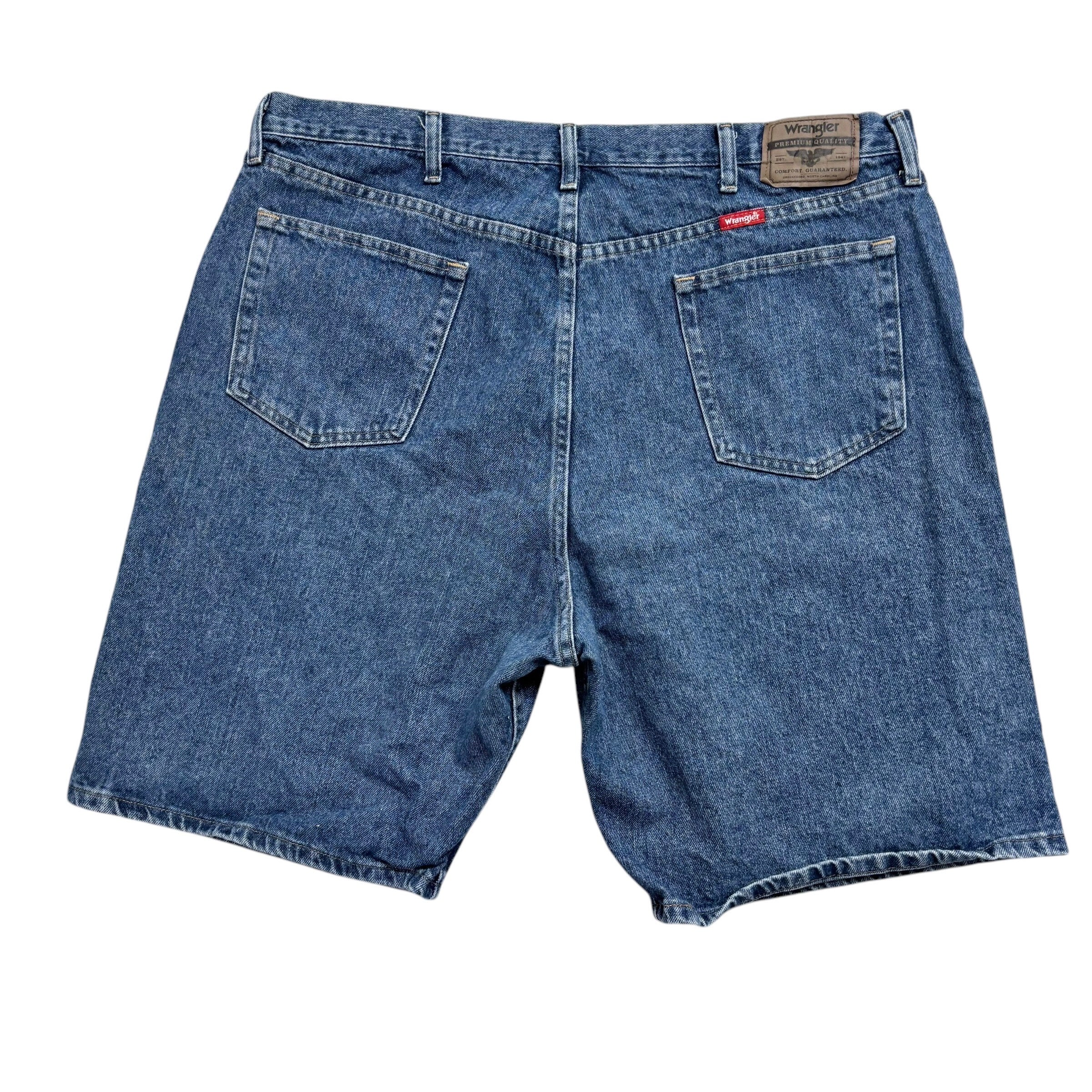 Wrangler Baggy Jorts W42 Mens Denim Shorts Mid Blue Relaxed Fit (E)
