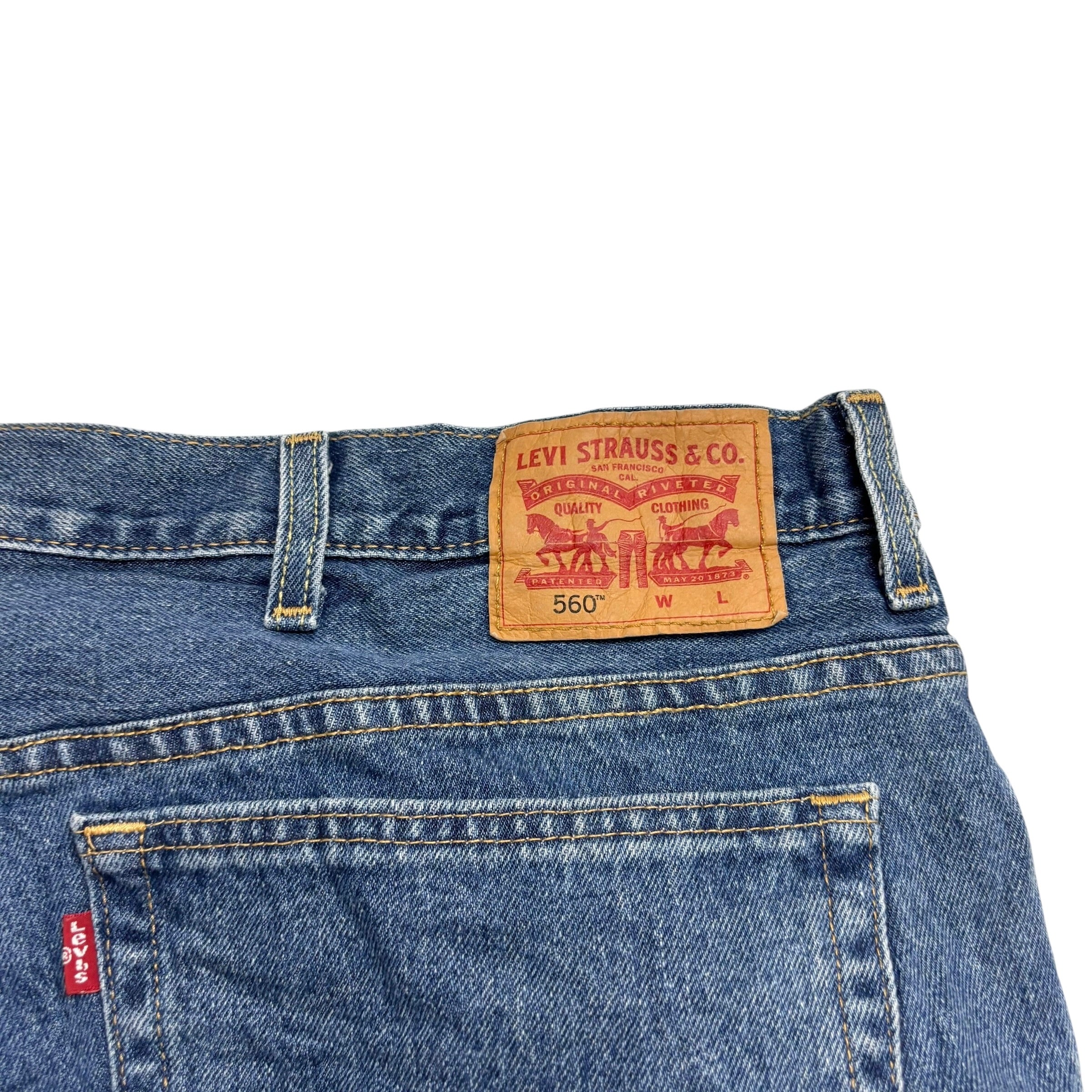 Levis 560 Jeans W50 L32 Mens Mid Blue Baggy Relaxed Comfort Fit Denim (E)