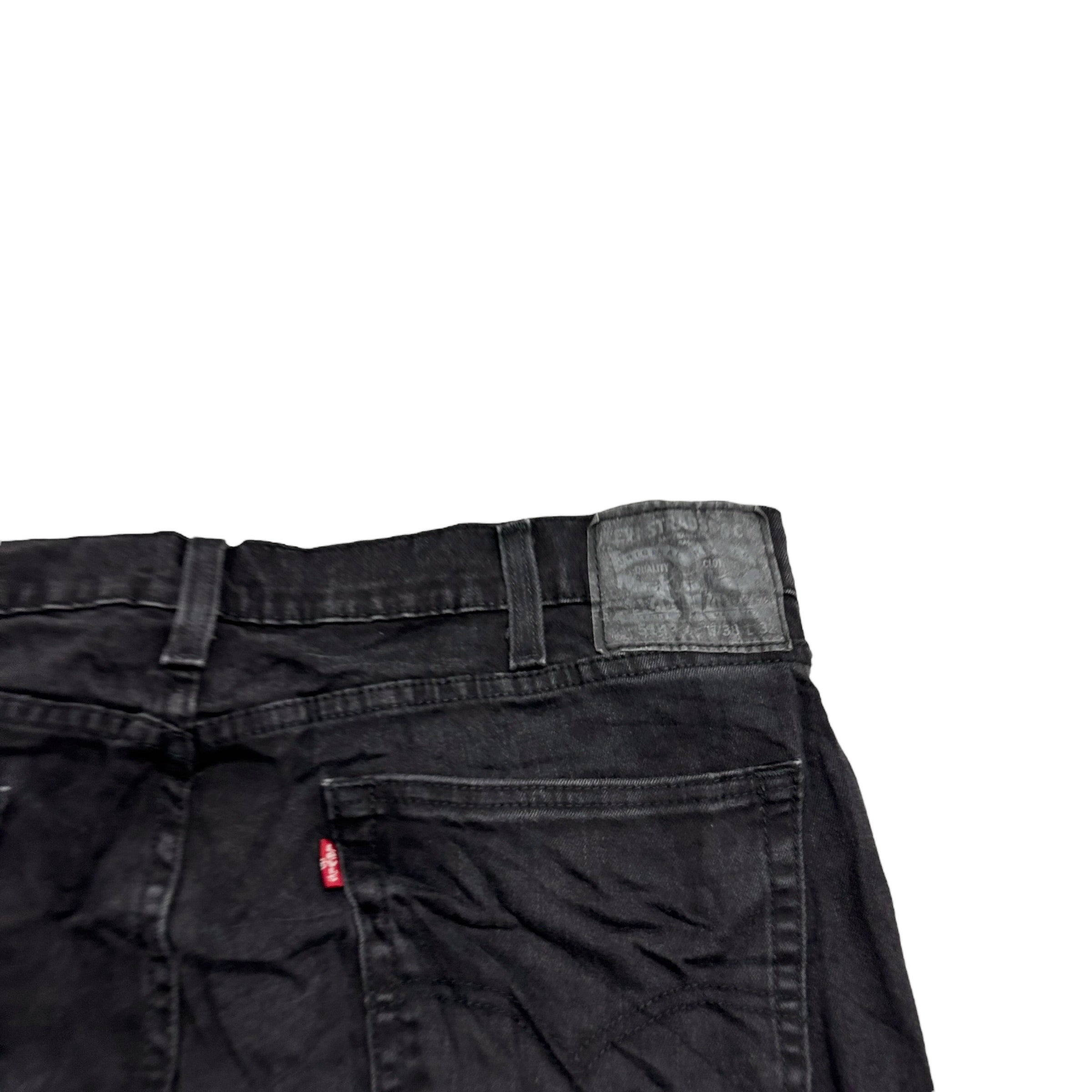 Levis 514 Jeans W38 L32 Mens Black Regular Straight Fit Stretch Denim (E)