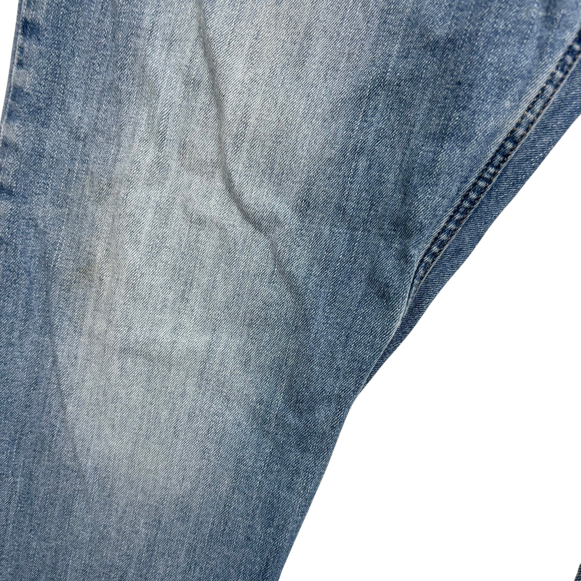 Wrangler Jeans W38 L32 Mens Mid Blue Regular Tapered Fit Stretch Denim (F)