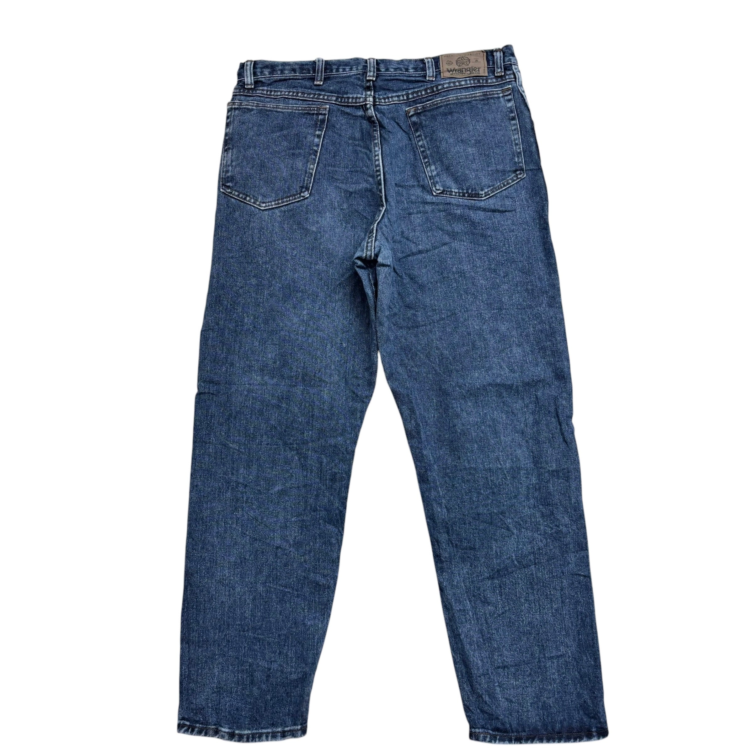 Wrangler Jeans W36 L30 Mens Mid Blue Relaxed Taper Fit Made In USA Vintage (E)