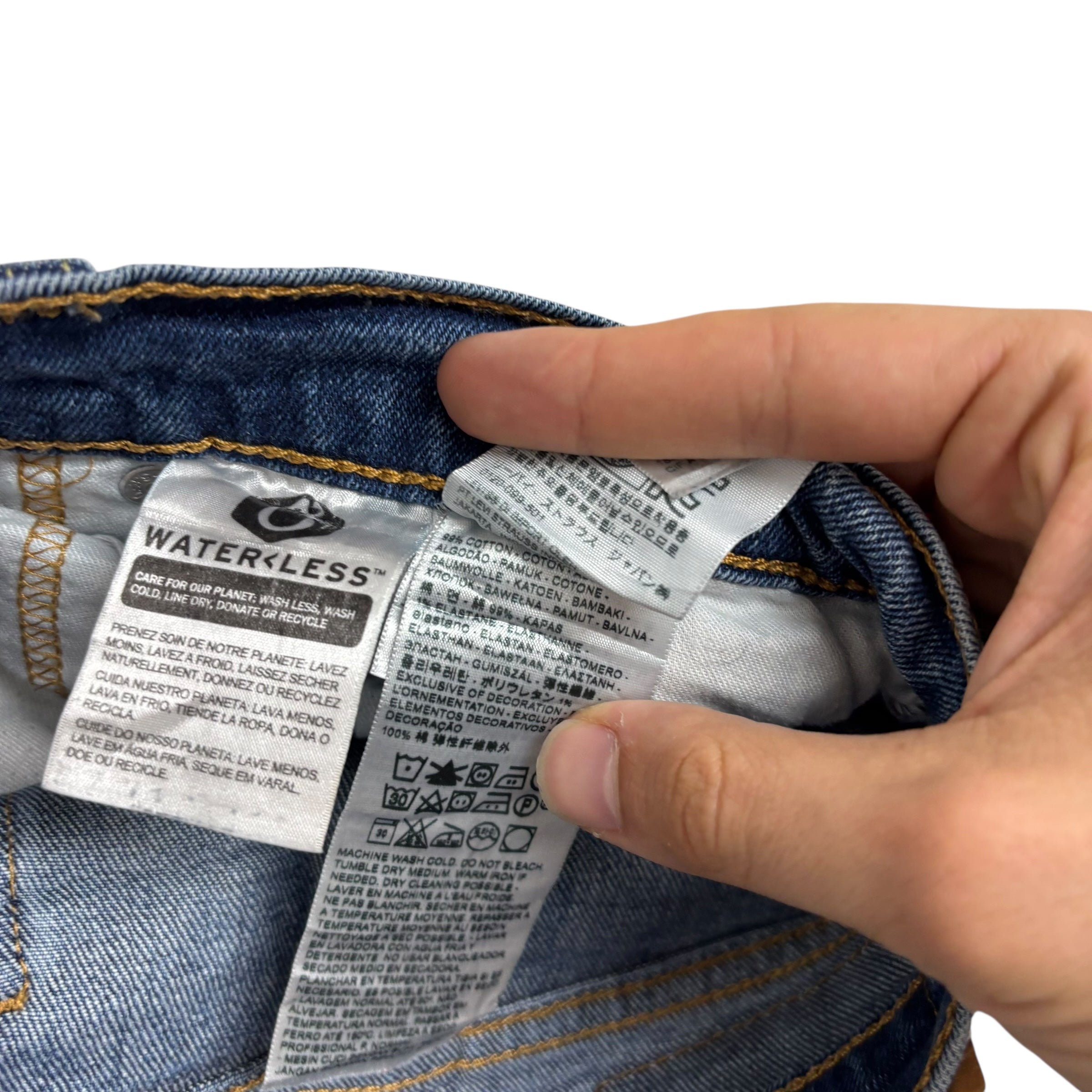 Levis 541 Jeans W42 L32 Mens Mid Blue Athletic Tapered Fit Stretch Denim