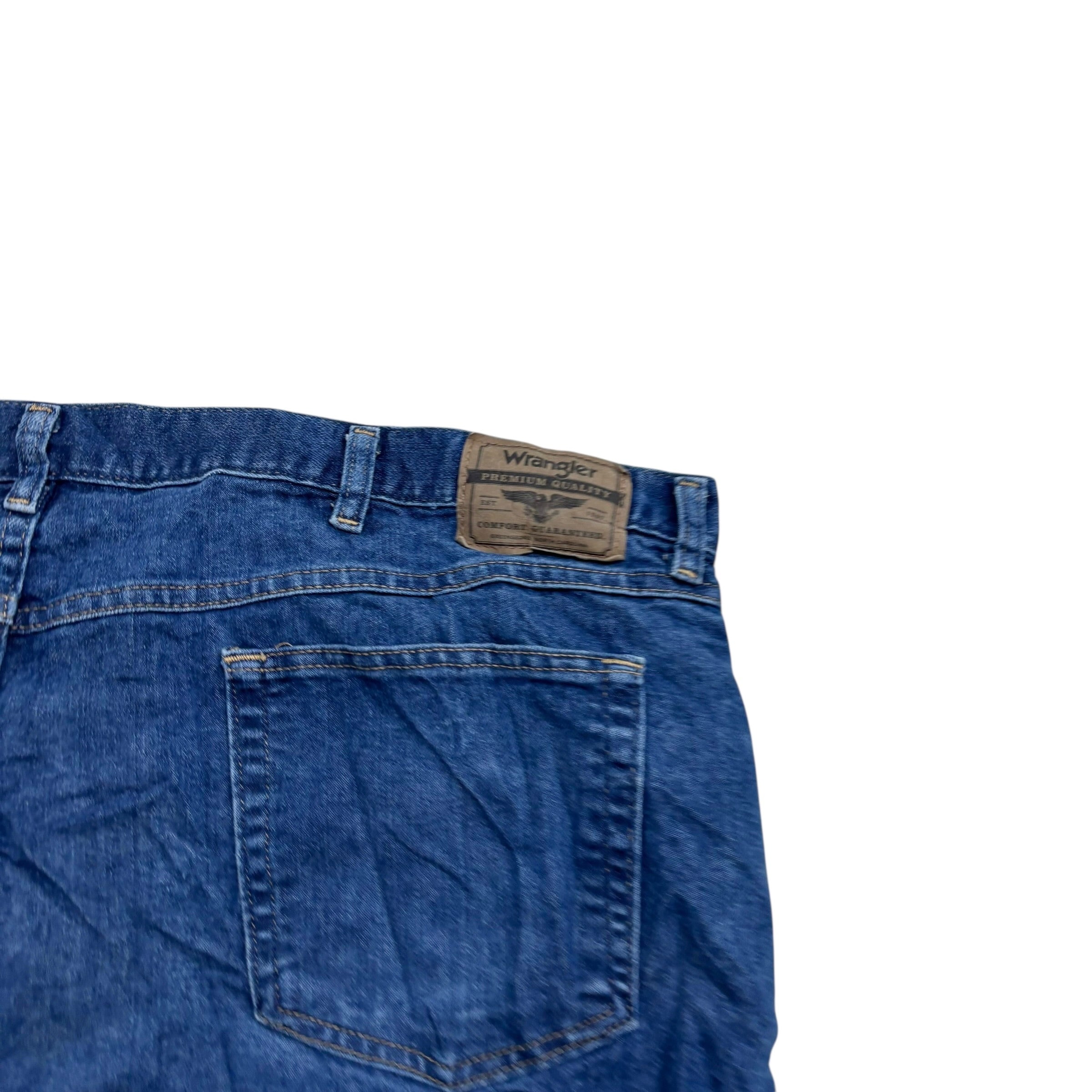 Wrangler Jeans W48 L30 Mens Dark Blue Regular Straight Fit Denim (E)