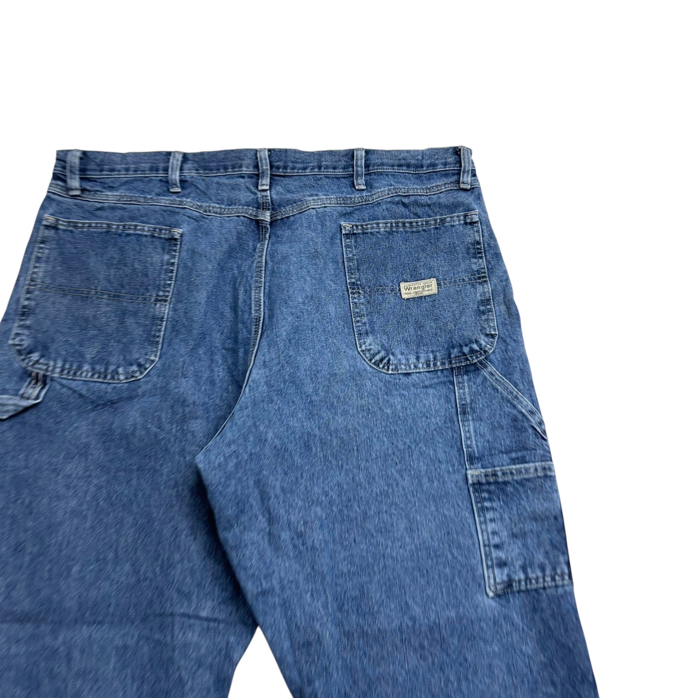 Wrangler Carpenter Jeans W40 L32 Mens Mid Blue Baggy Relaxed Fit Denim