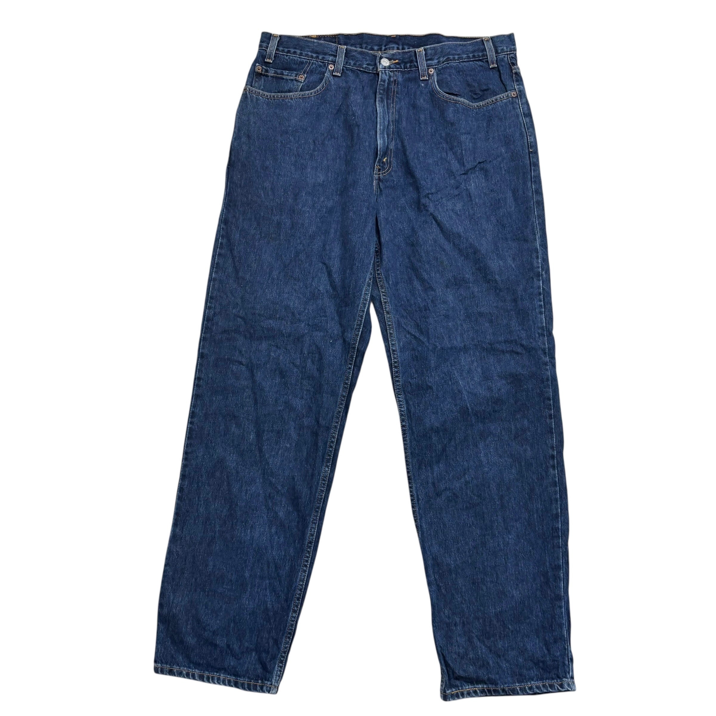 Levis Jeans W38 L32 Mens Dark Blue Baggy Relaxed Straight Fit Denim