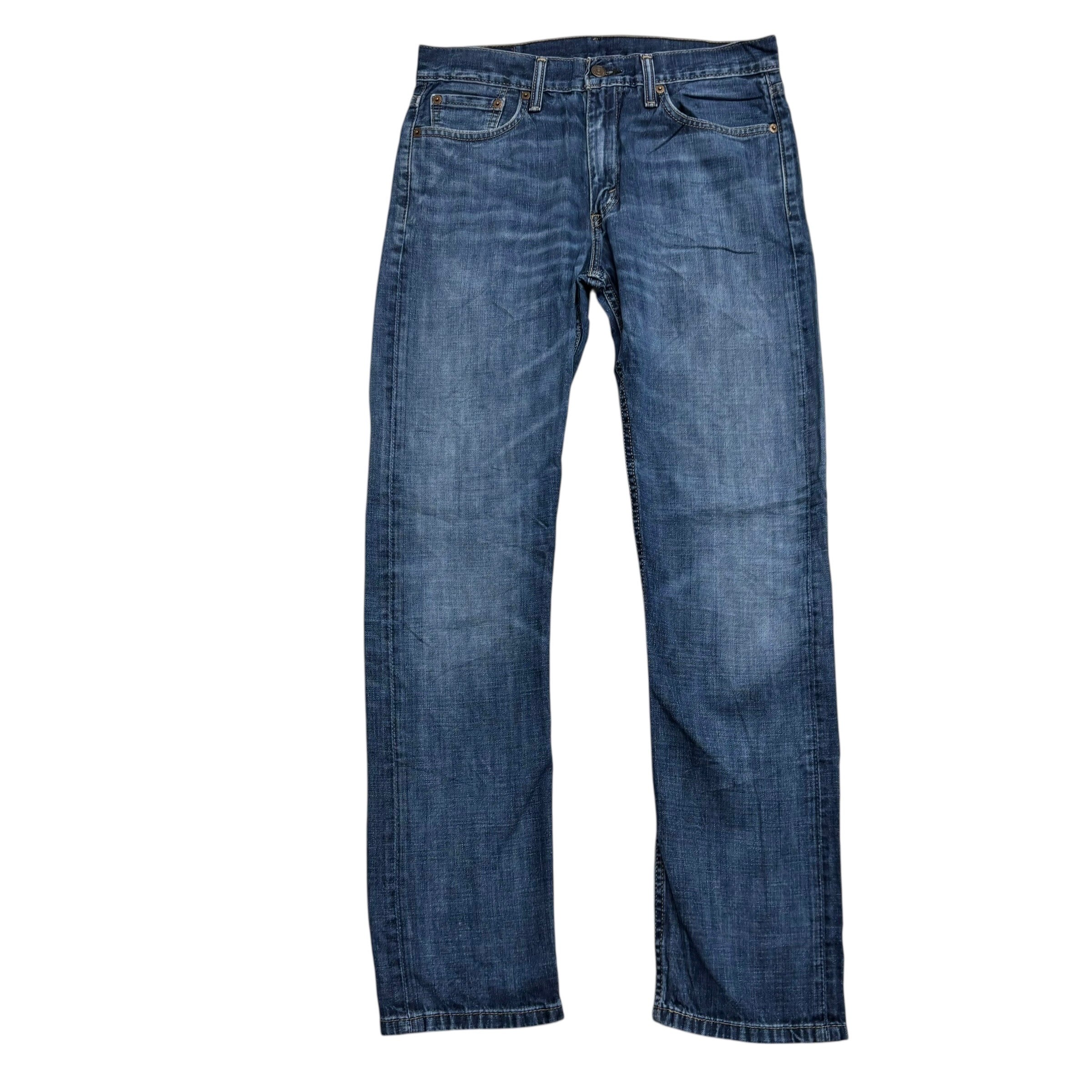 Levis 513 Jeans W31 L32 Mens Mid Blue Slim Straight Fit Denim (E)