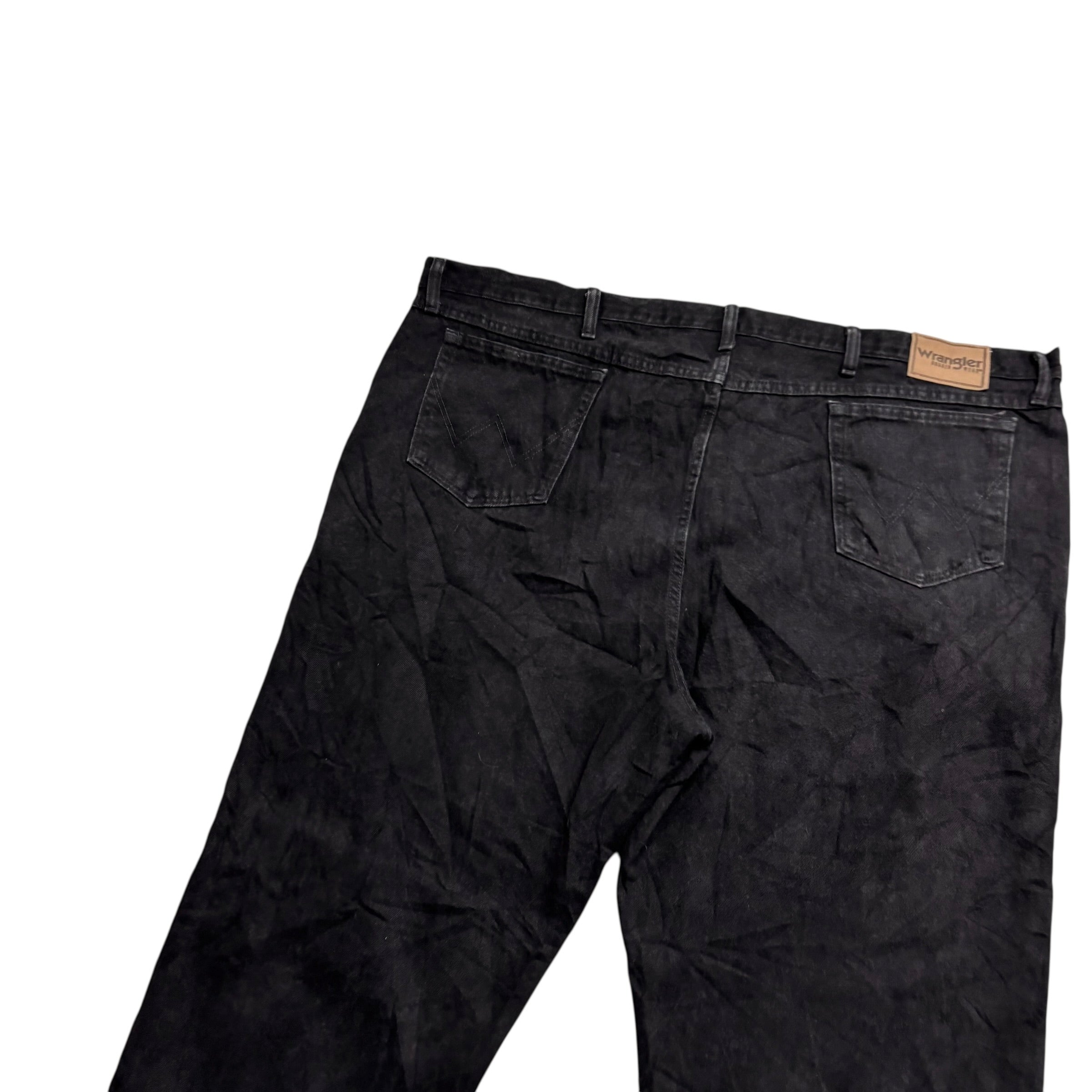 Wrangler Jeans W50 L30 Mens Black Relaxed Straight Fit Vintage Denim (E)