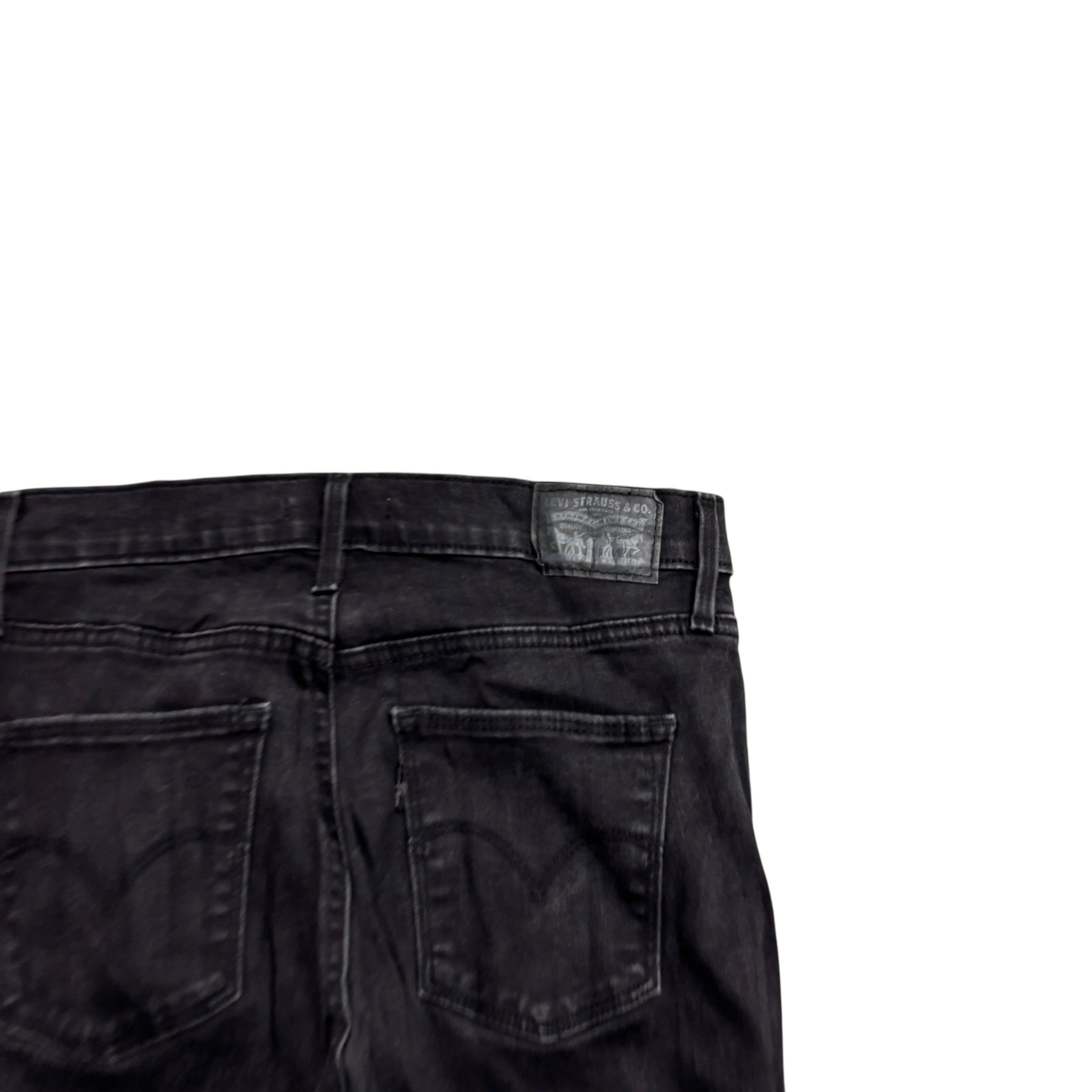 Levis Jeans W27 L32 Womens Slimming Bootcut Black Stretch Denim (E)