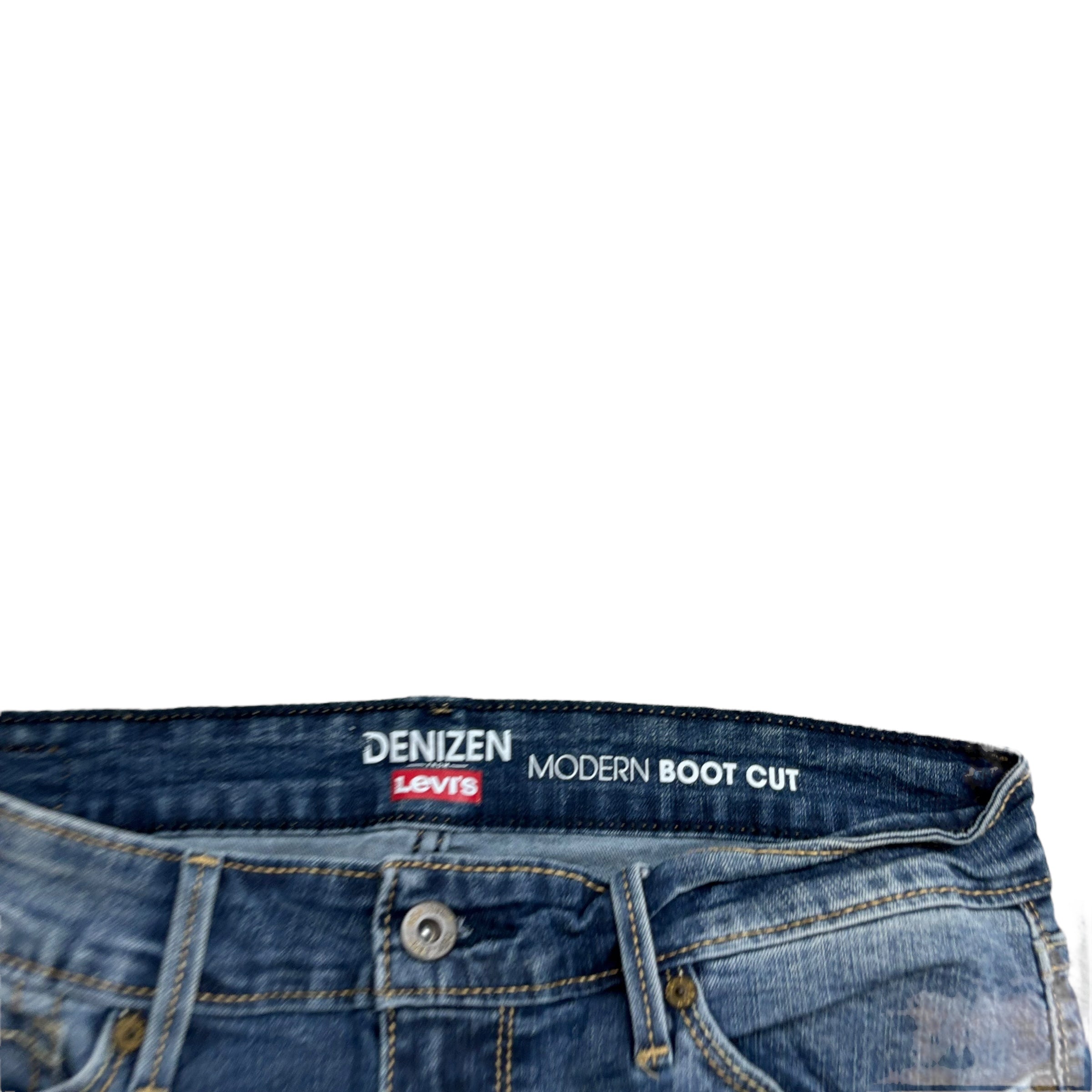 Levis Denizen Jeans W29 L30 Womens Bootcut Fit Dark Blue Stretch Denim (E)