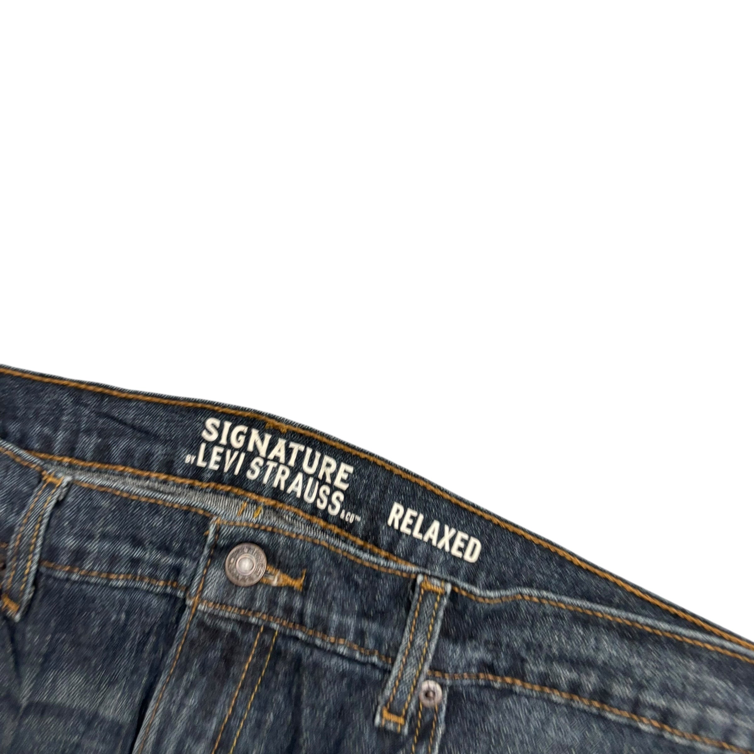 Levis Signature Jeans W36 L30 Mens Dark Blue Relaxed Baggy Fit Stretch (E)