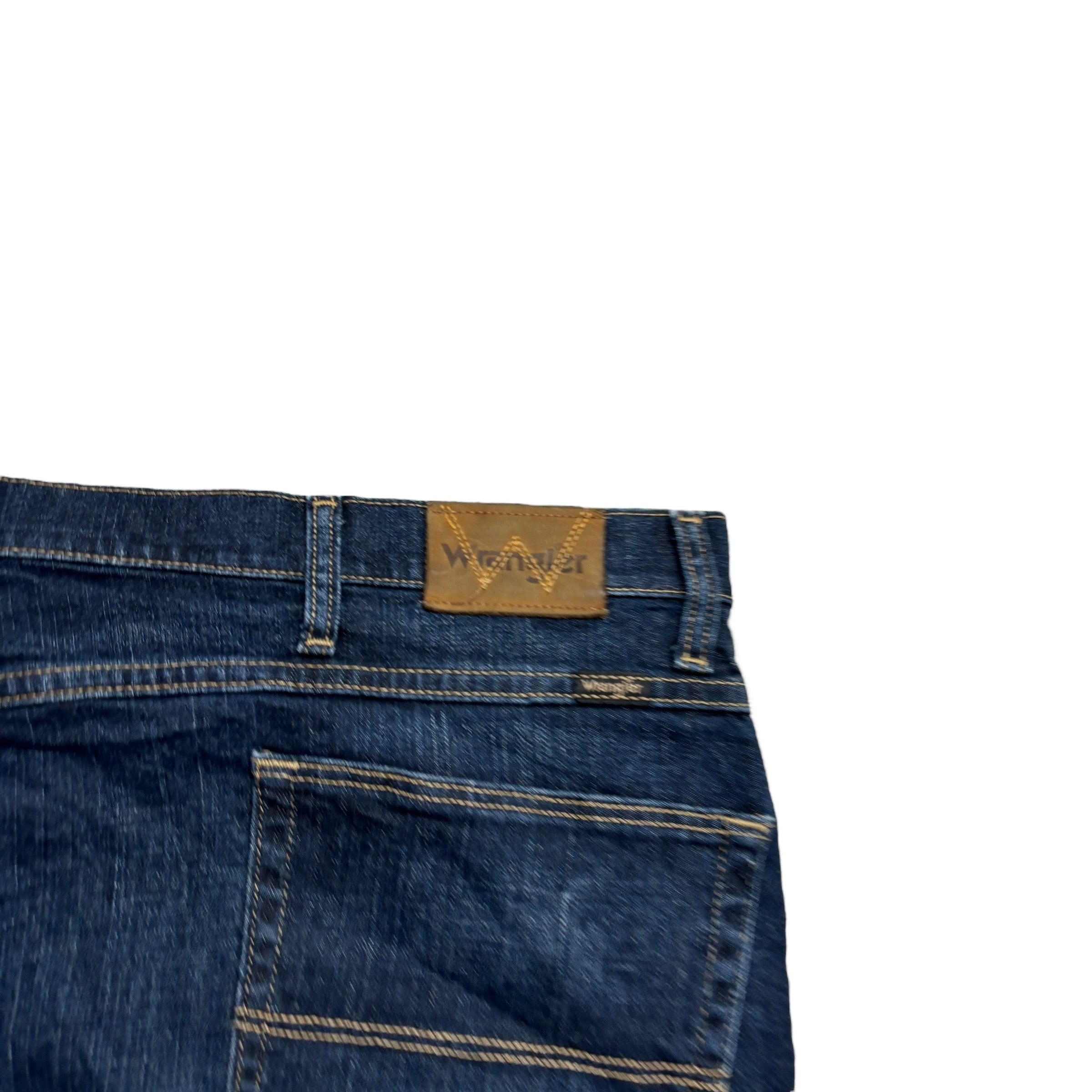 Wrangler Jeans W44 L30 Mens Dark Blue Relaxed Straight Fit Stretch Denim (E)