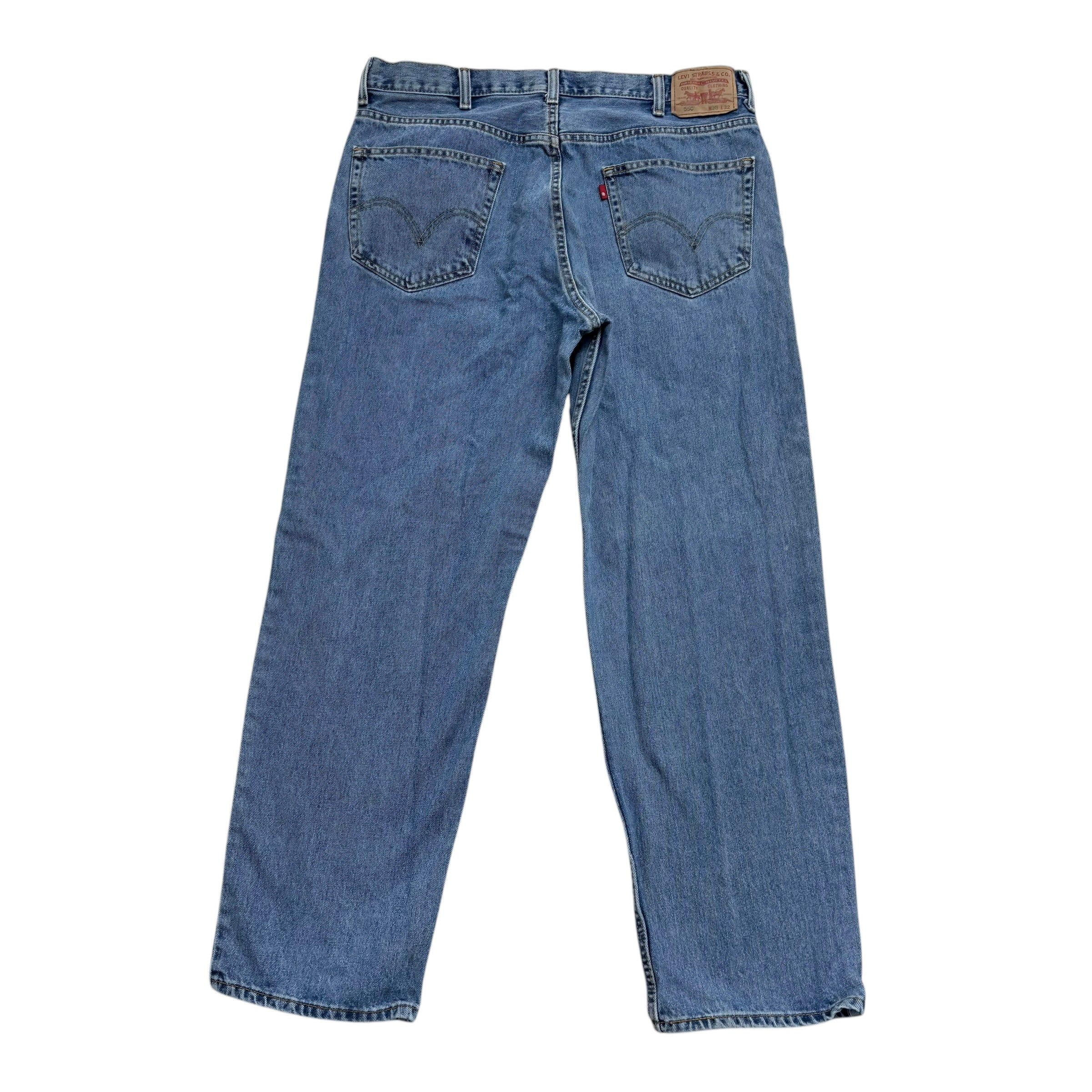 Levis 550 Jeans W38 L32 Mens Mid Blue Relaxed Straight Fit Vintage Denim (E)
