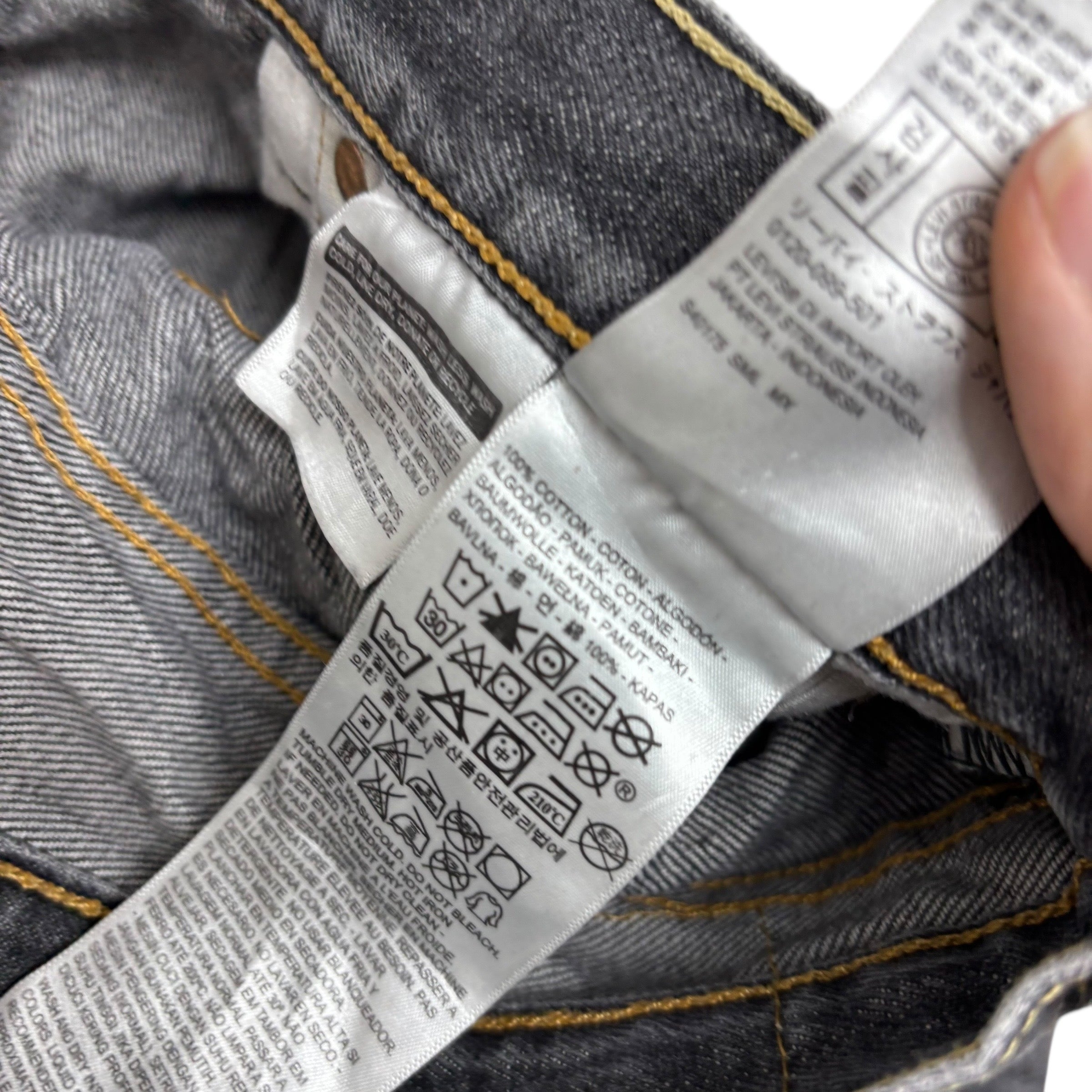 Levis 501 Jeans W35 L30 Mens Black Regular Straight Fit Denim (F)