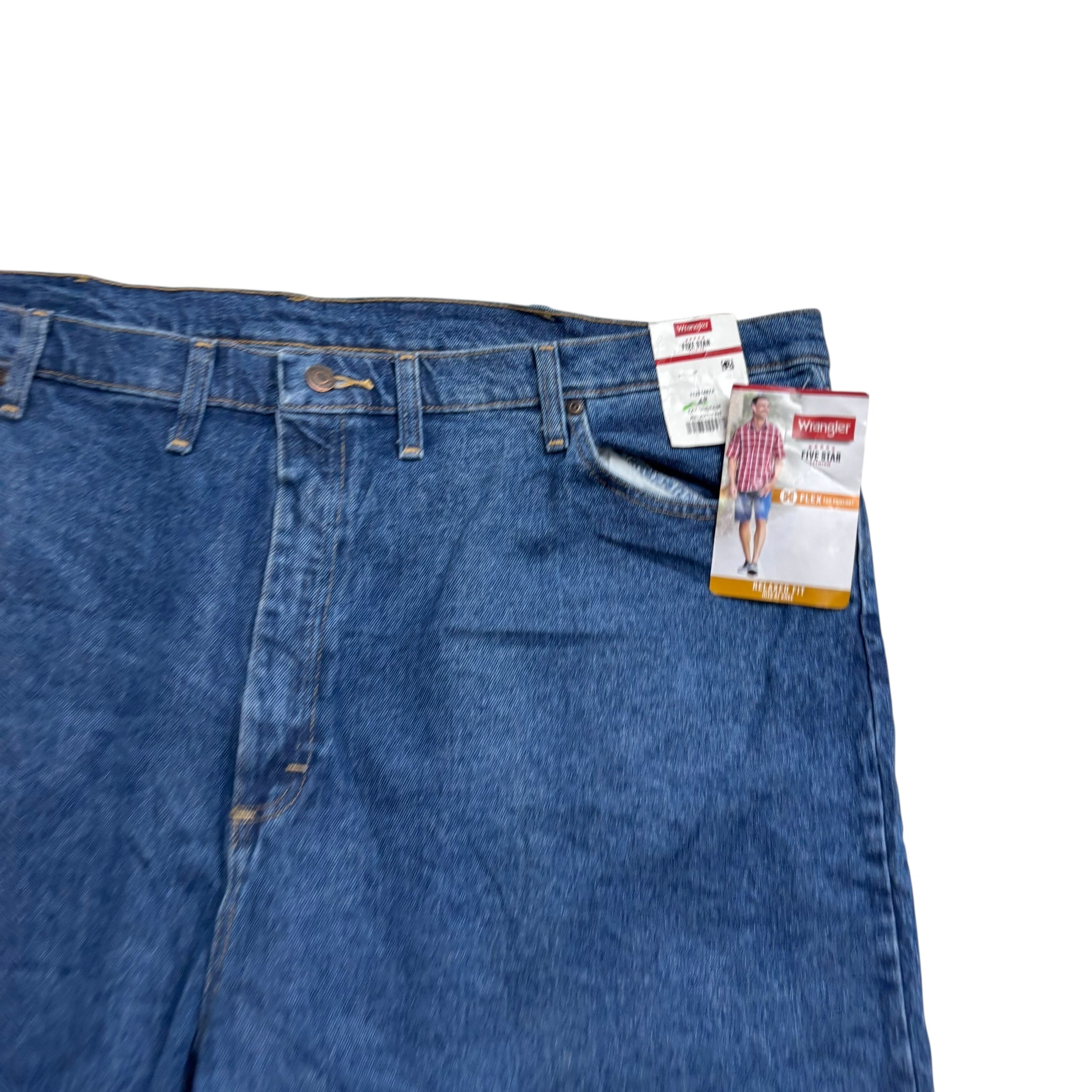 Wrangler Baggy Jorts W48 Mens Denim Shorts Mid Blue Relaxed Fit Stretch (E)