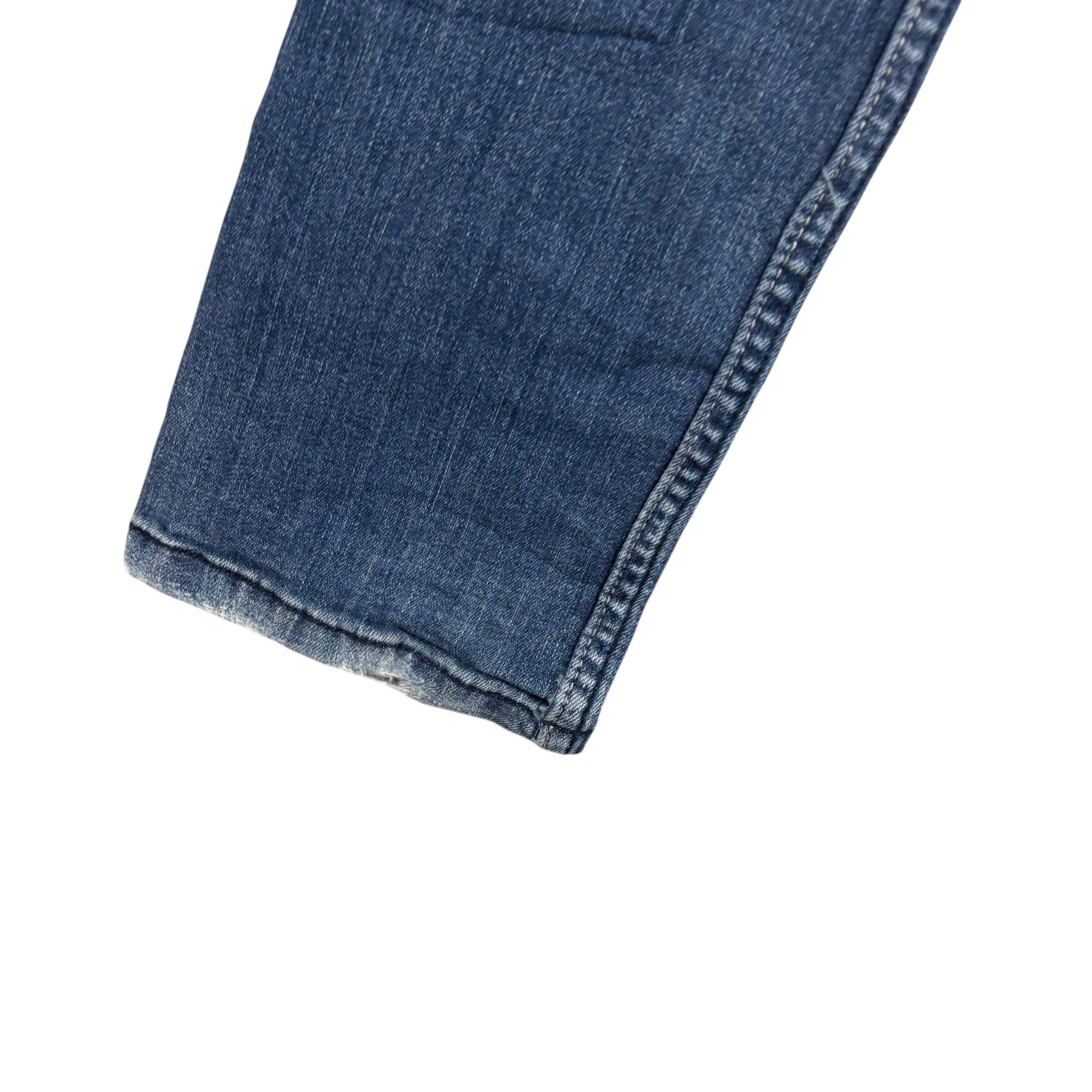 Levis 524 Jeans W23 L32 Womens Mid Blue Superlow Slim Fit Stretch Y2K Denim