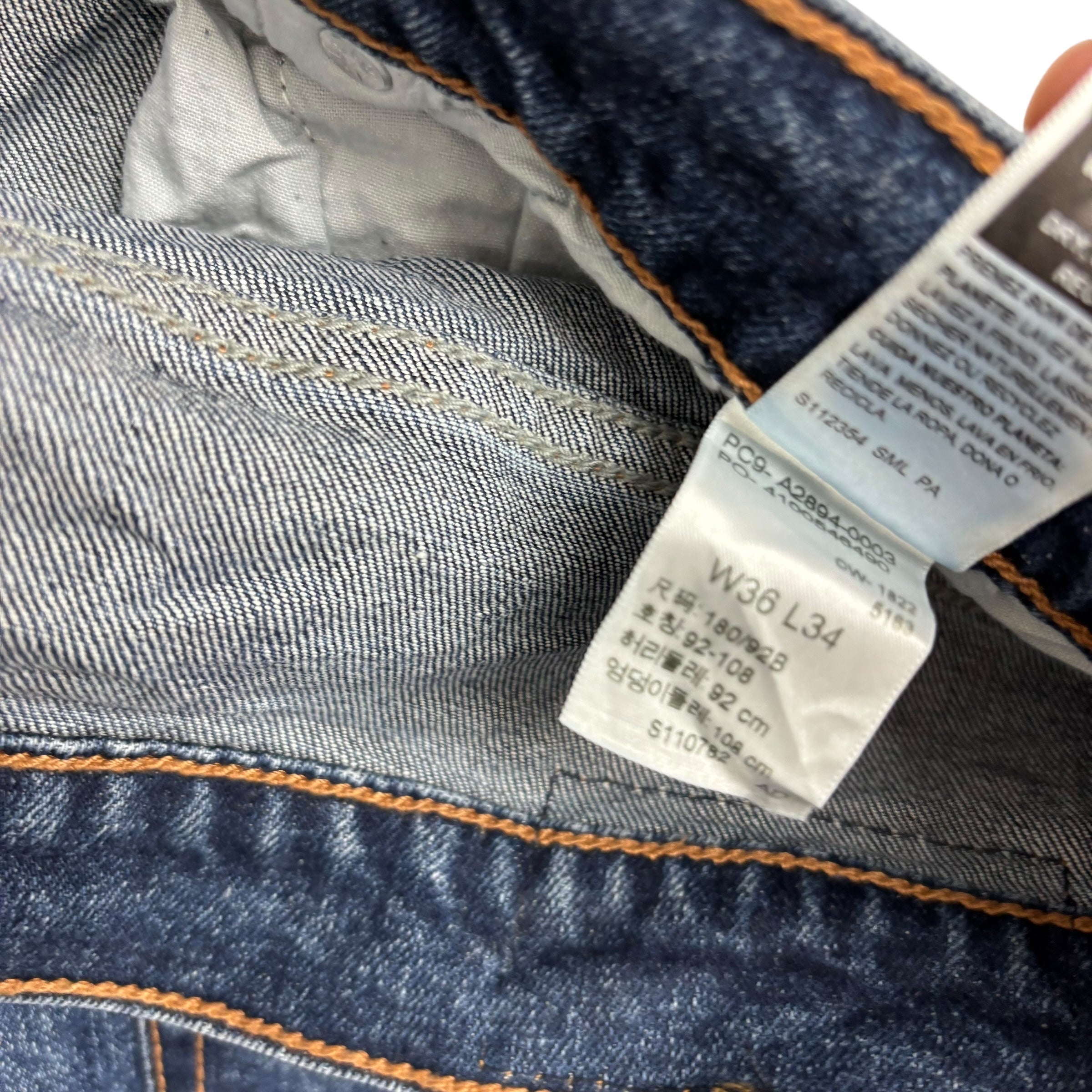 Levis Signature Jeans W36 L34 Mens Dark Blue Baggy Relaxed Fit Stretch Denim