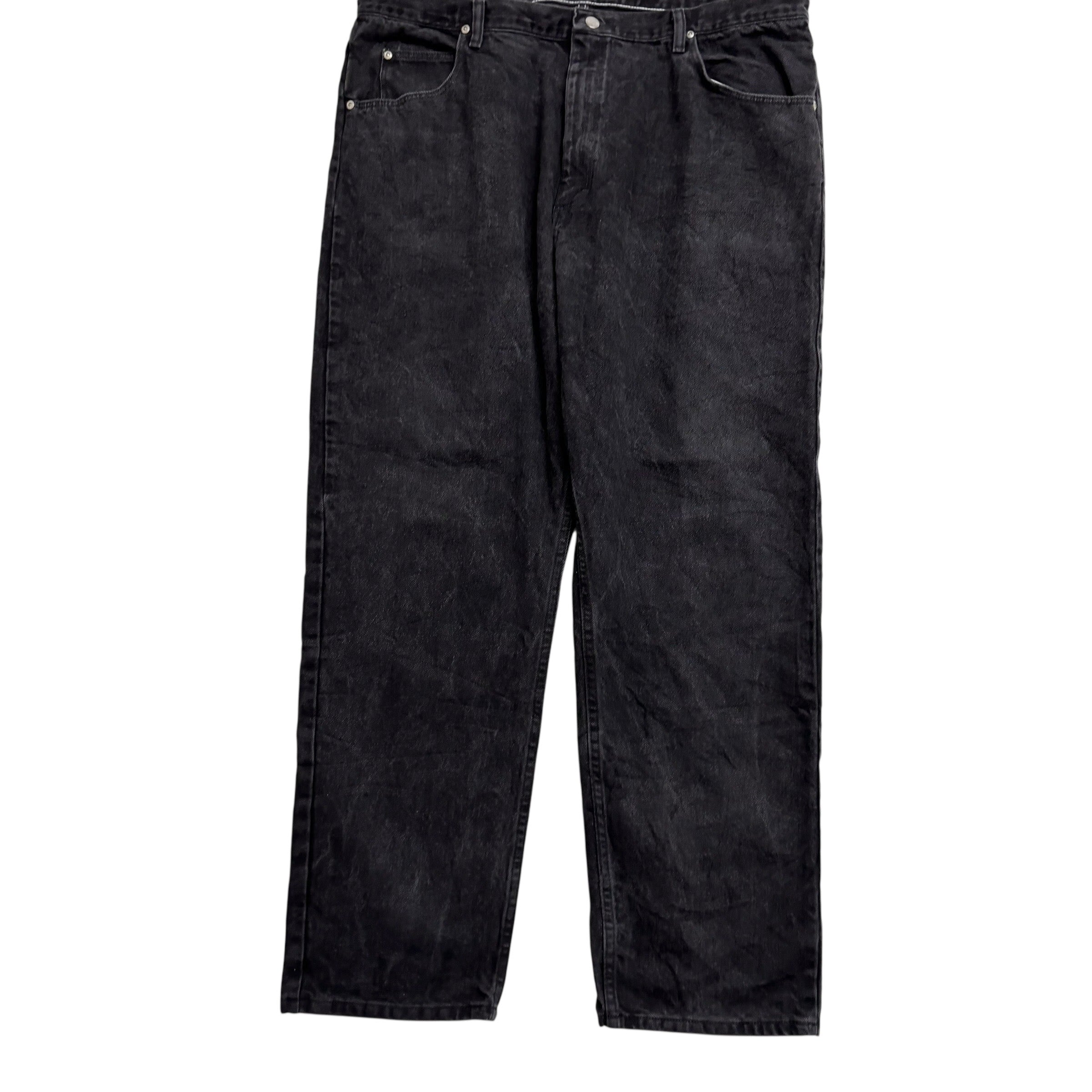 Wrangler Jeans W40 L32 Mens Black Relaxed Straight Fit Vintage Denim (E)