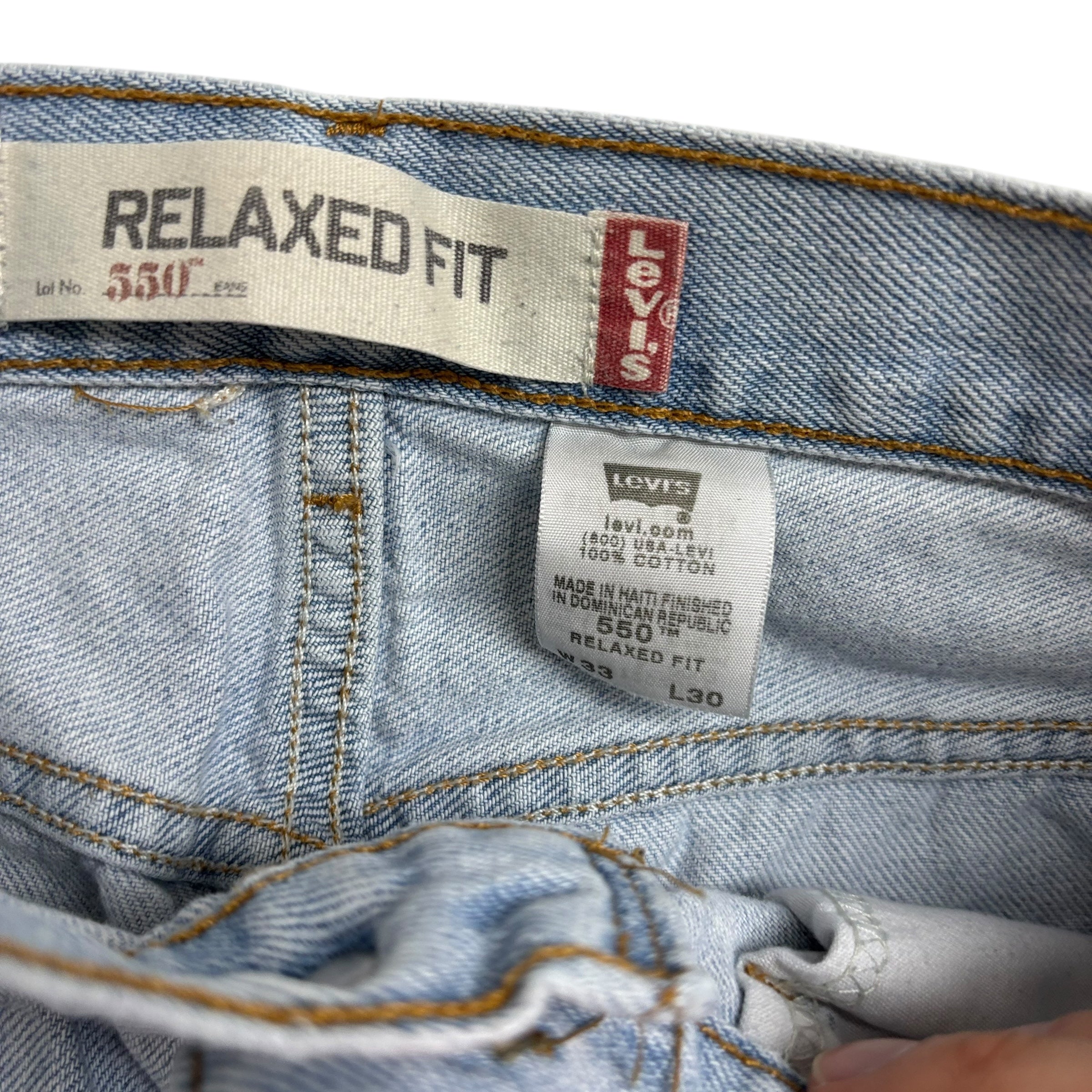 Levis 550 Jeans W31 L29 Mens Light Blue Baggy Relaxed Straight Fit Vintage Denim