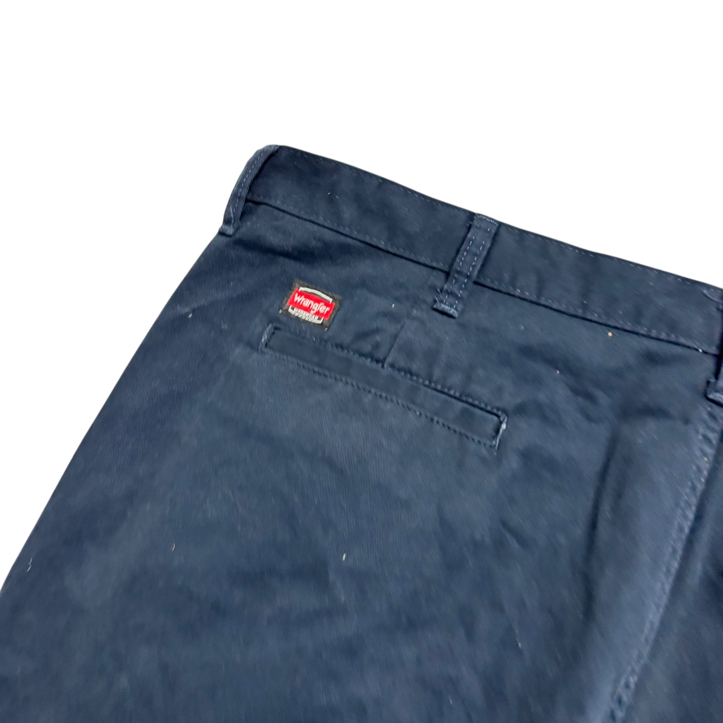 Wrangler Cargo Trousers W44 L32 Mens Navy Blue Relaxed Straight Fit Pants (E)