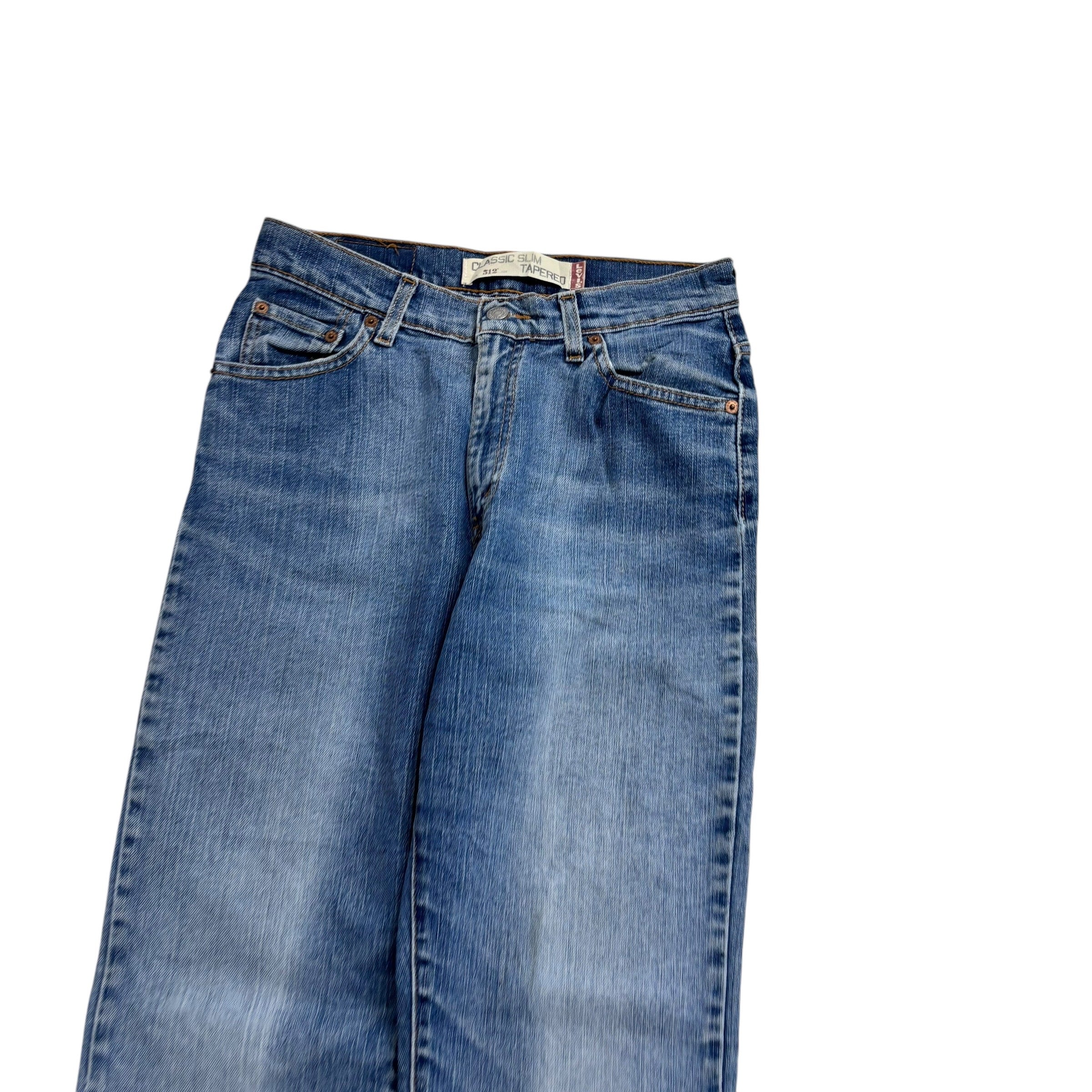 Levis 512 Jeans W28 L33 Womens Mid Blue Slim Taper Vintage Stretch Denim