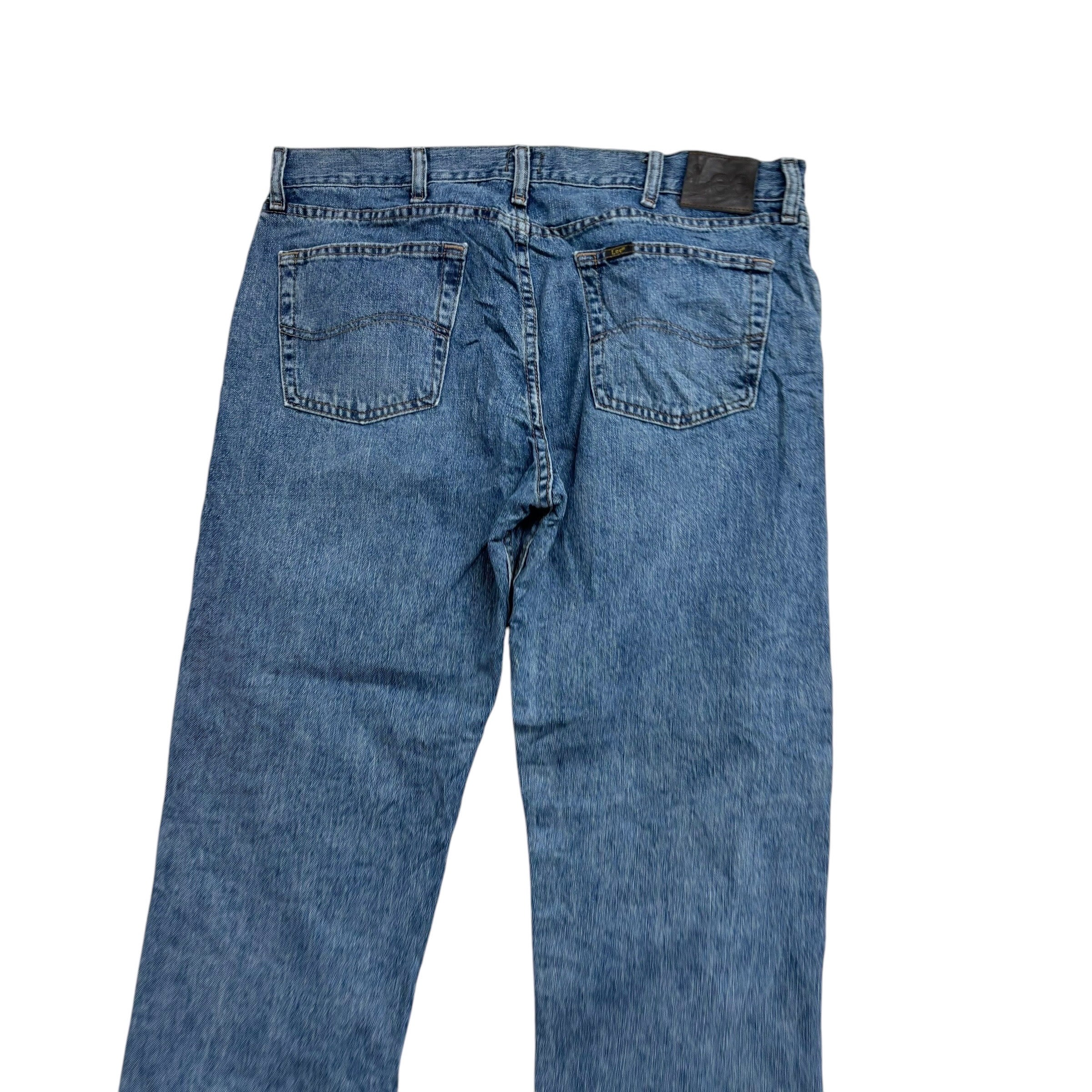 Lee Jeans W36 L32 Mens Light Blue Regular Straight Fit Vintage Denim (E)