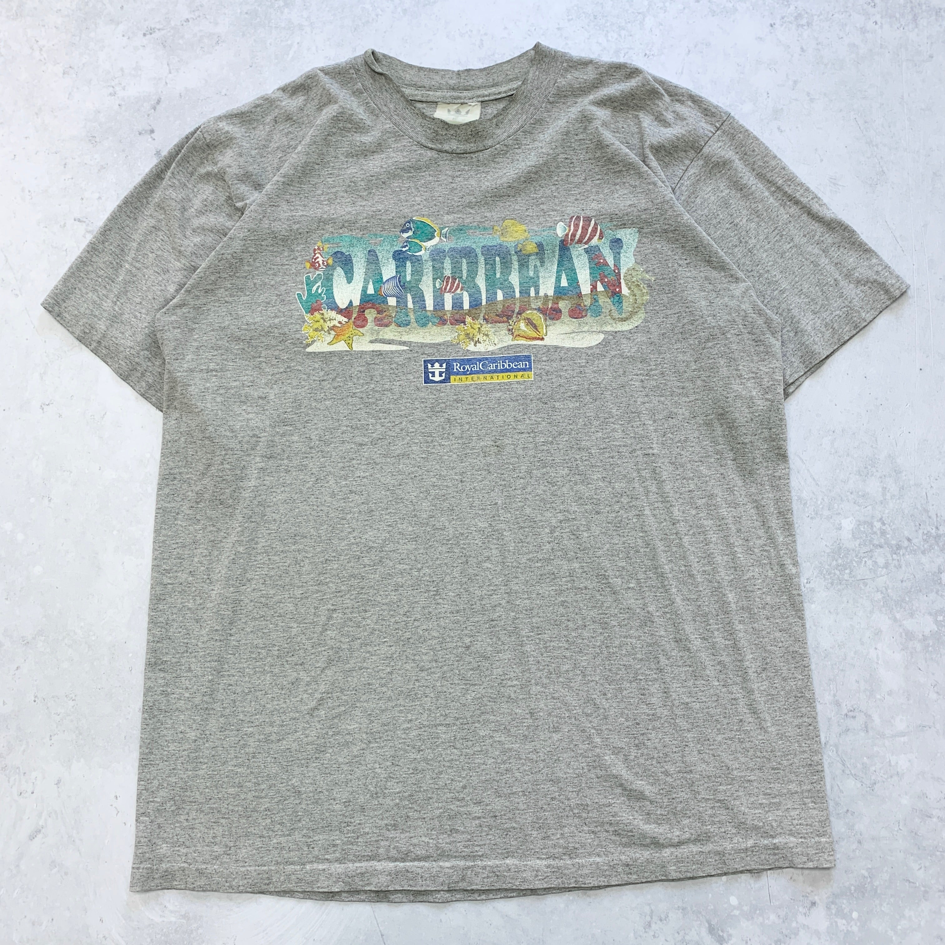 Vintage T Shirt Mens XL Grey Single Stitch Graphic Print 90s USA Cruise