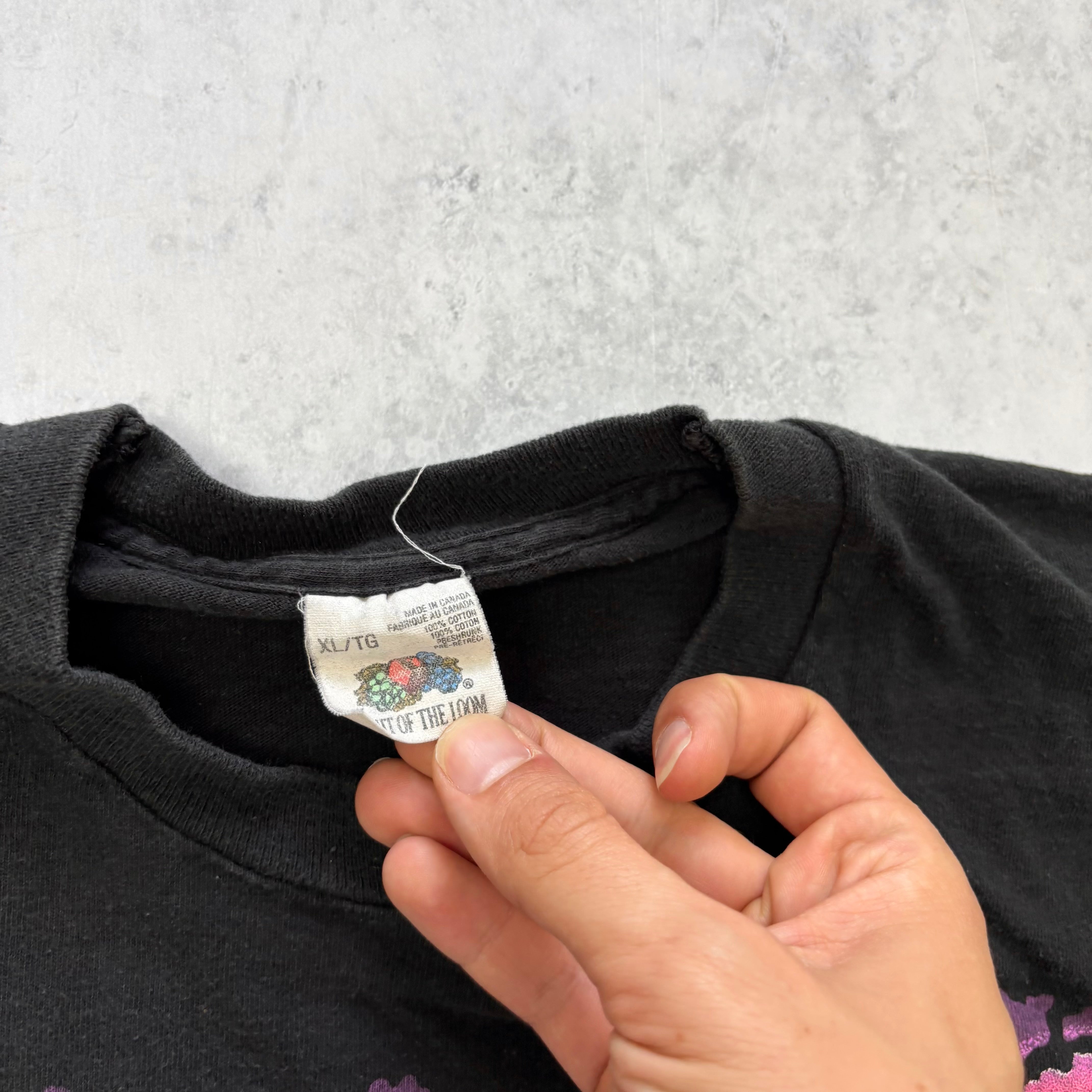 Vintage T Shirt Mens XL Black Single Stitch Graphic Print 90s Orcas