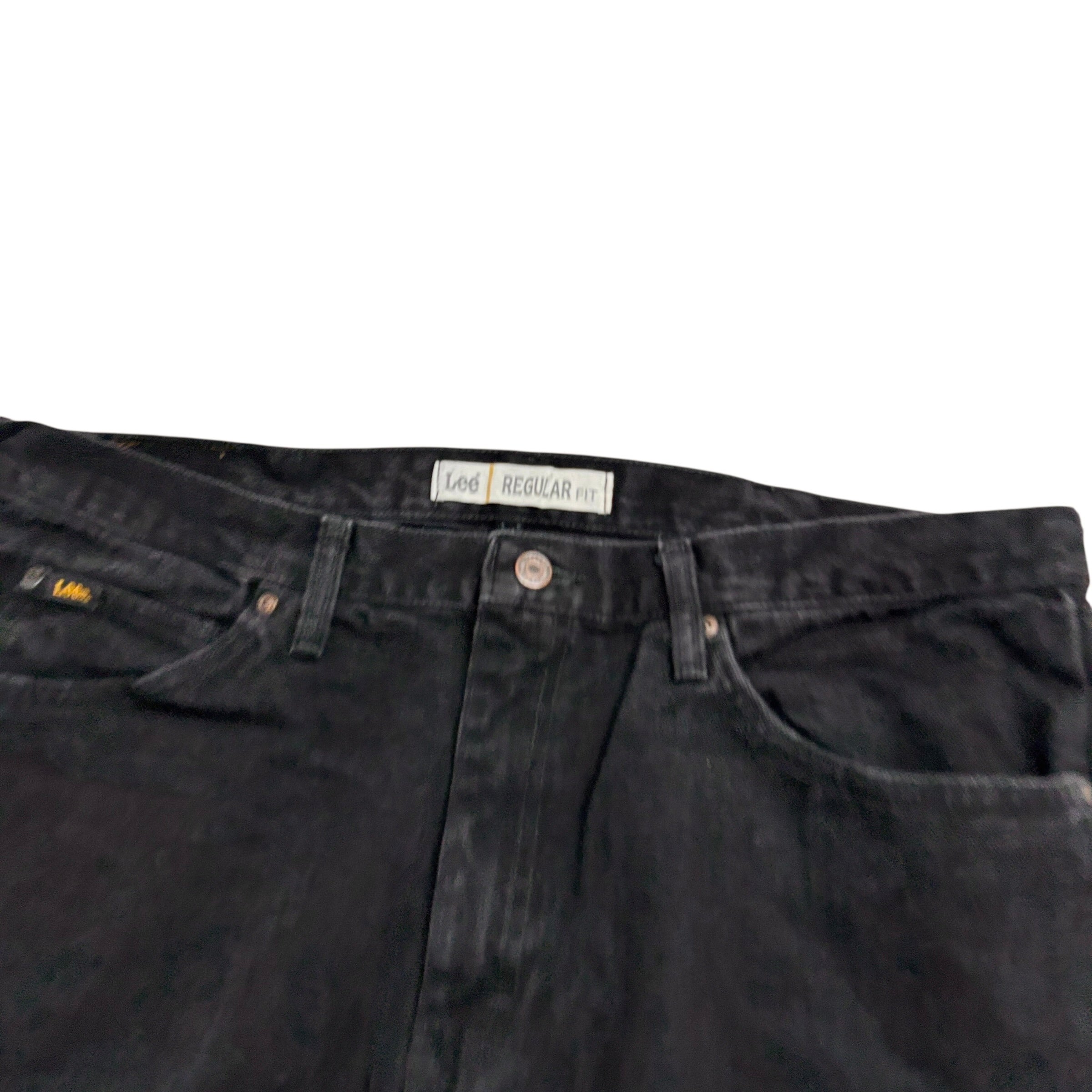 Lee Jeans W40 L30 Mens Regular Straight Fit Black Denim (E)