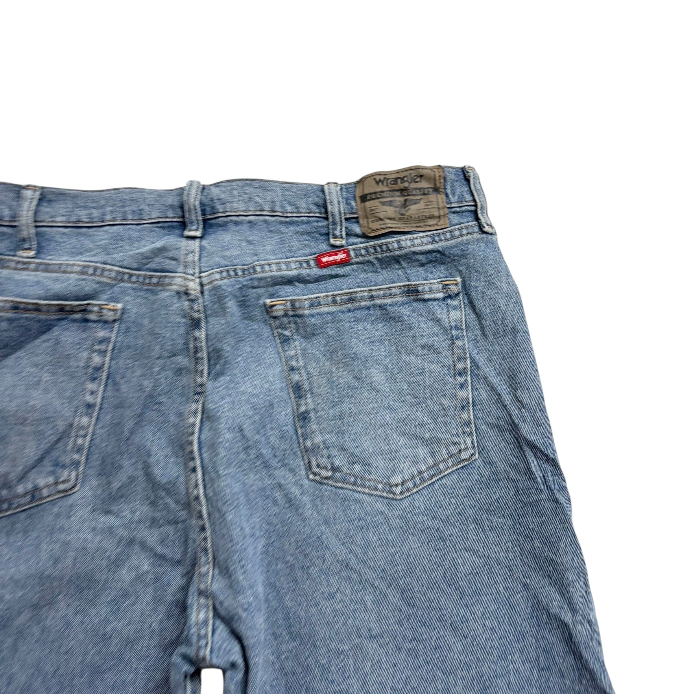 Wrangler Baggy Jorts W36 Mens Denim Shorts Mid Blue Relaxed Fit Stretch (E)