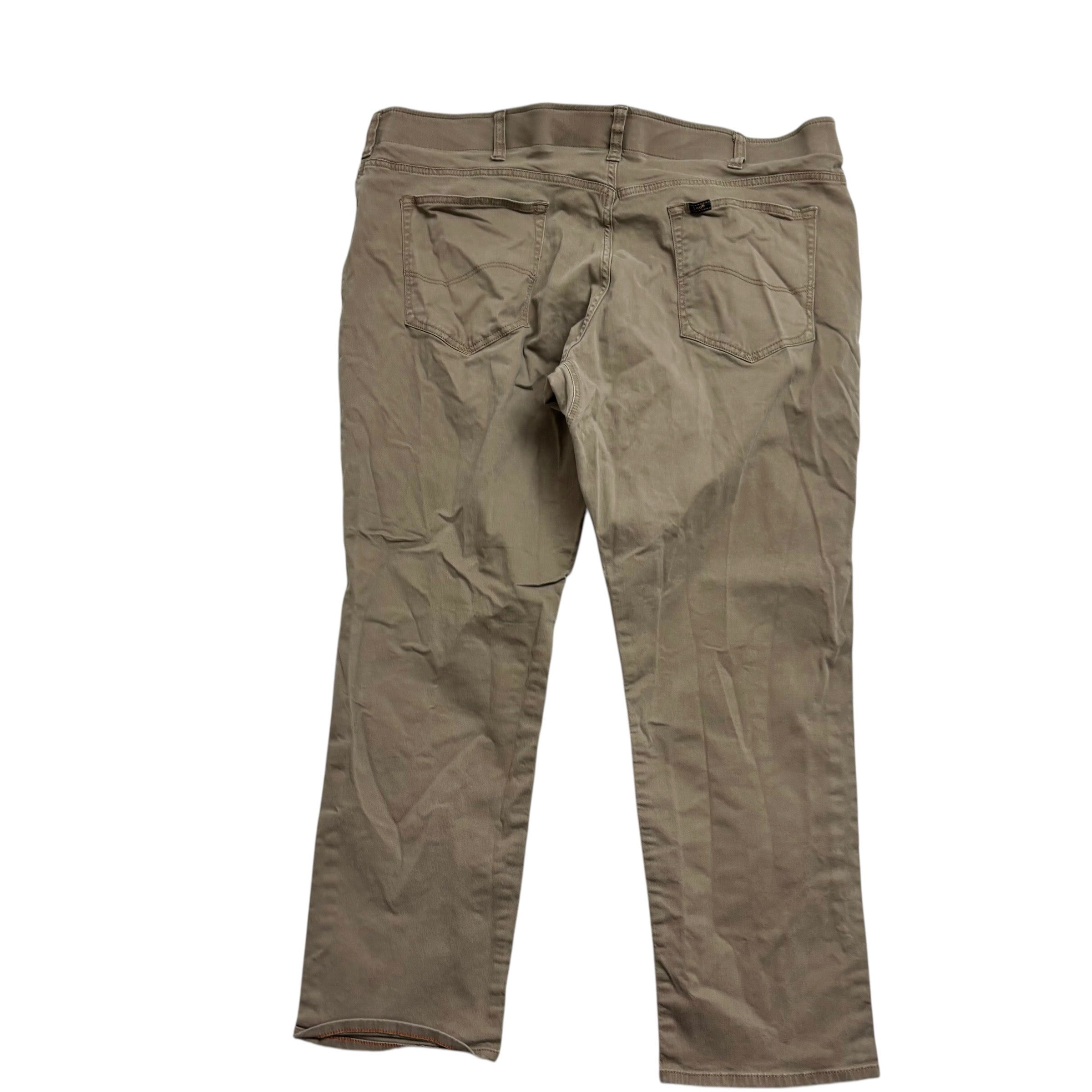 Lee Trousers W44 L30 Mens Brown Athletic Tapered Fit Stretch Pants