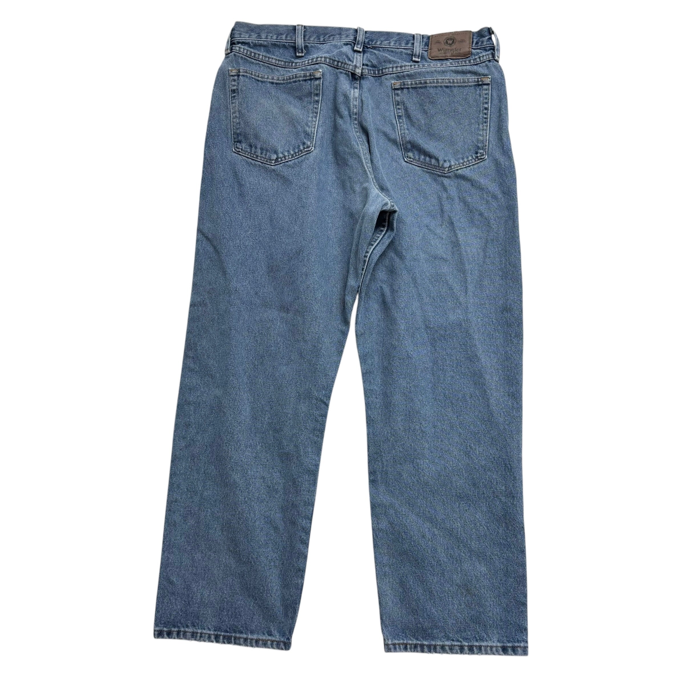 Wrangler Jeans W37 L30 Mens Mid Blue Relaxed Straight Fit Vintage Denim (E)