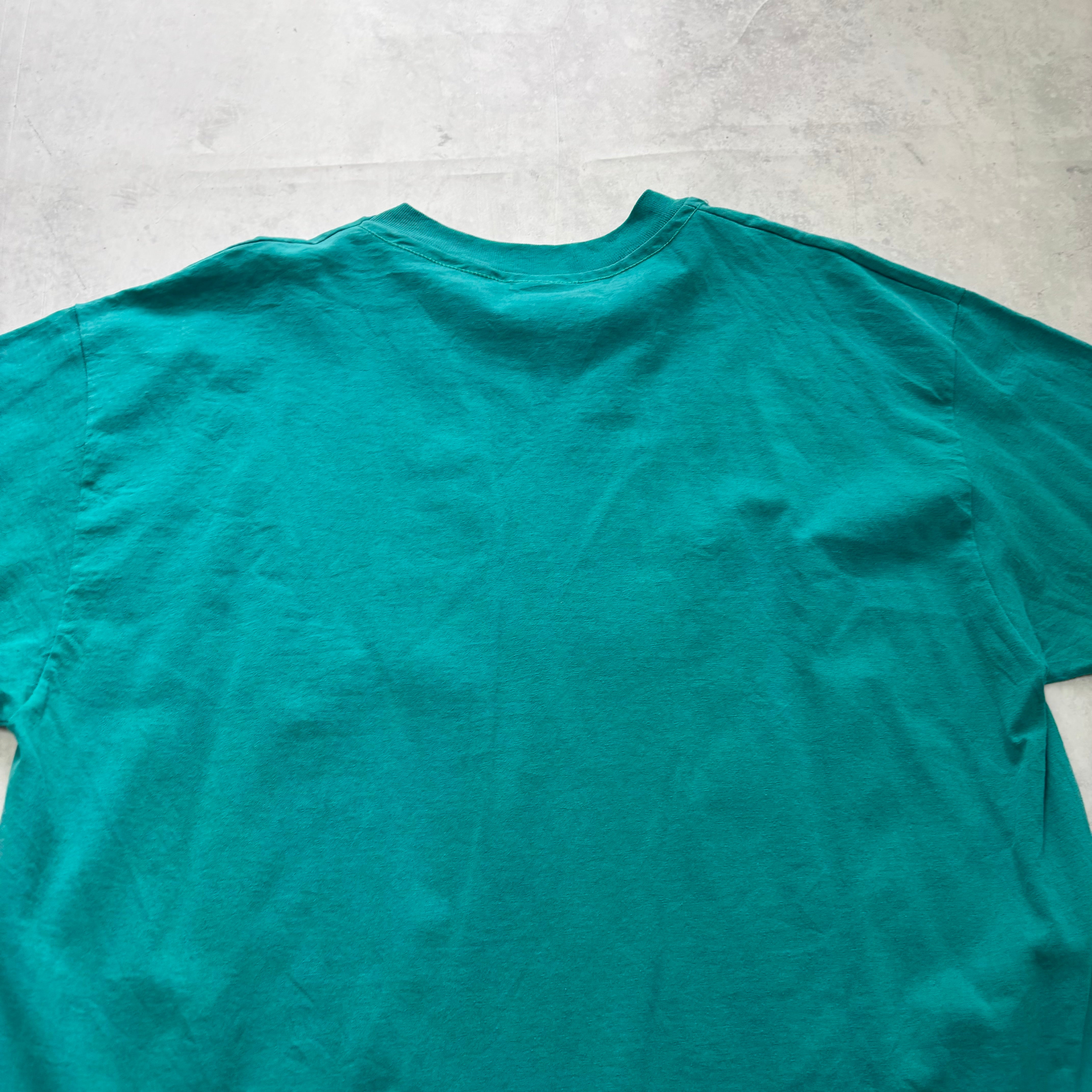 Vintage T Shirt Mens XL Turquoise Blue Single Stitch Graphic Print 90s Horse (E)