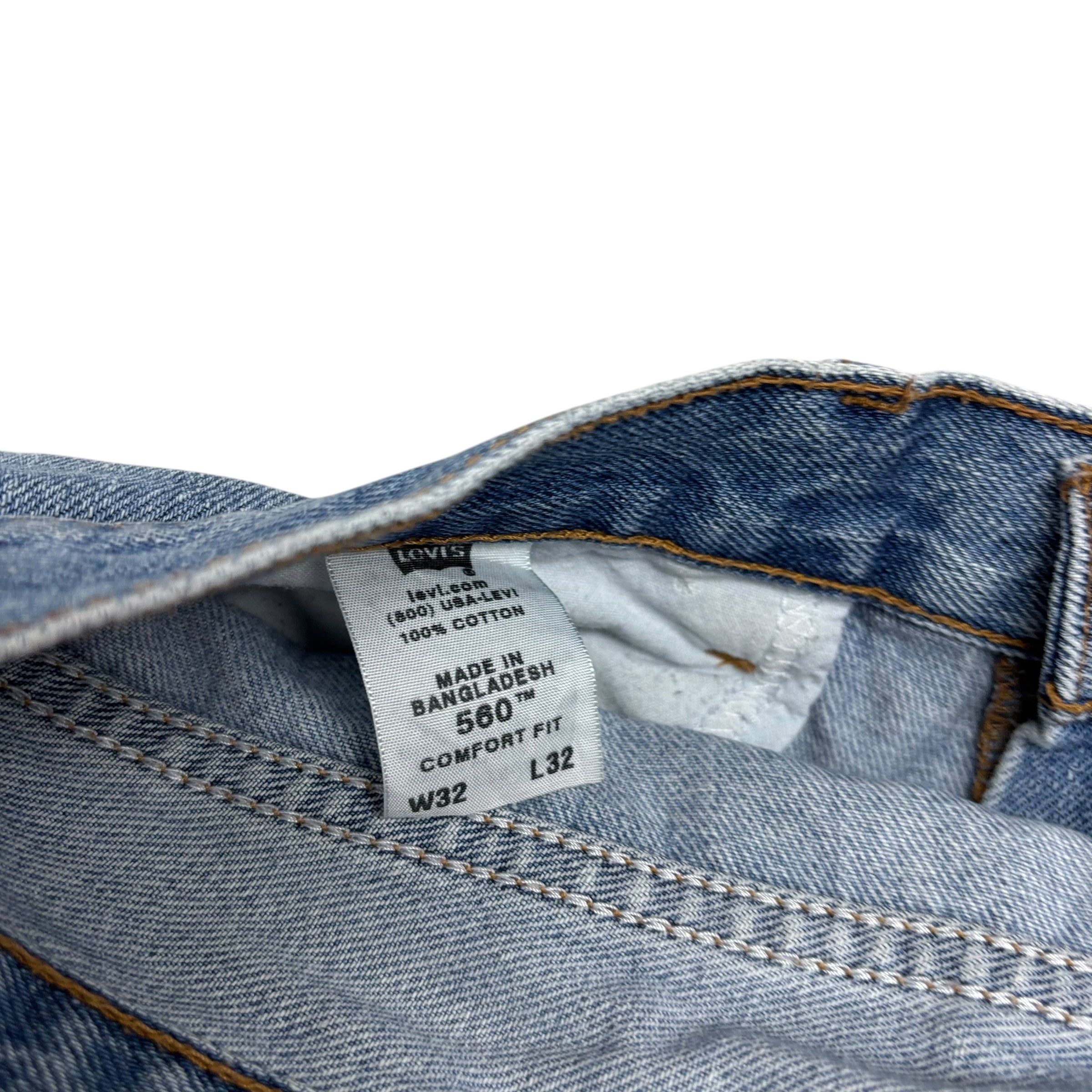 Levis 560 Jeans W32 L32 Mens Light Blue Baggy Relaxed Comfort Fit Vintage (E)