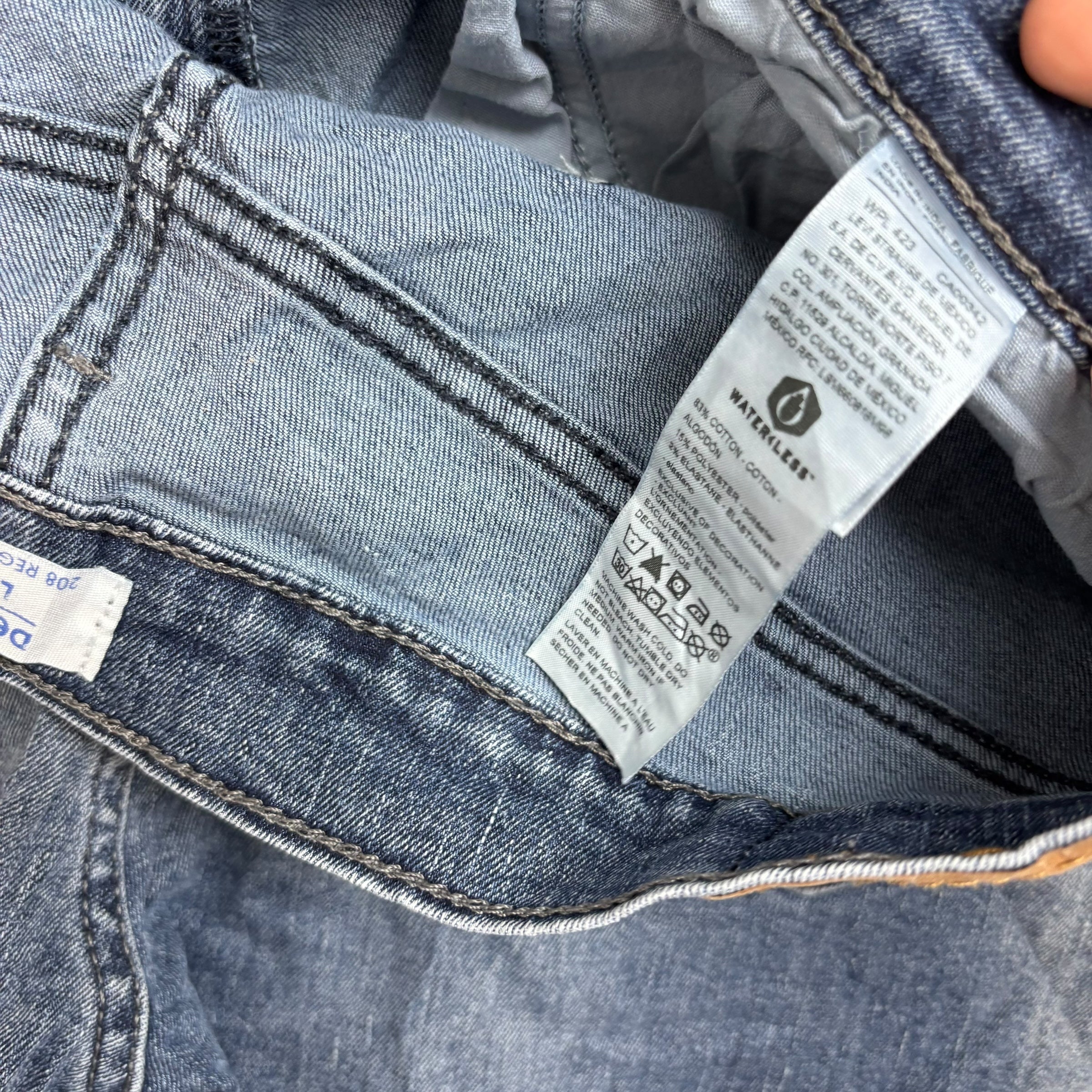 Levis Denizen Jeans W34 L31 Mens Mid Blue Regular Tapered Fit Stretch (F)