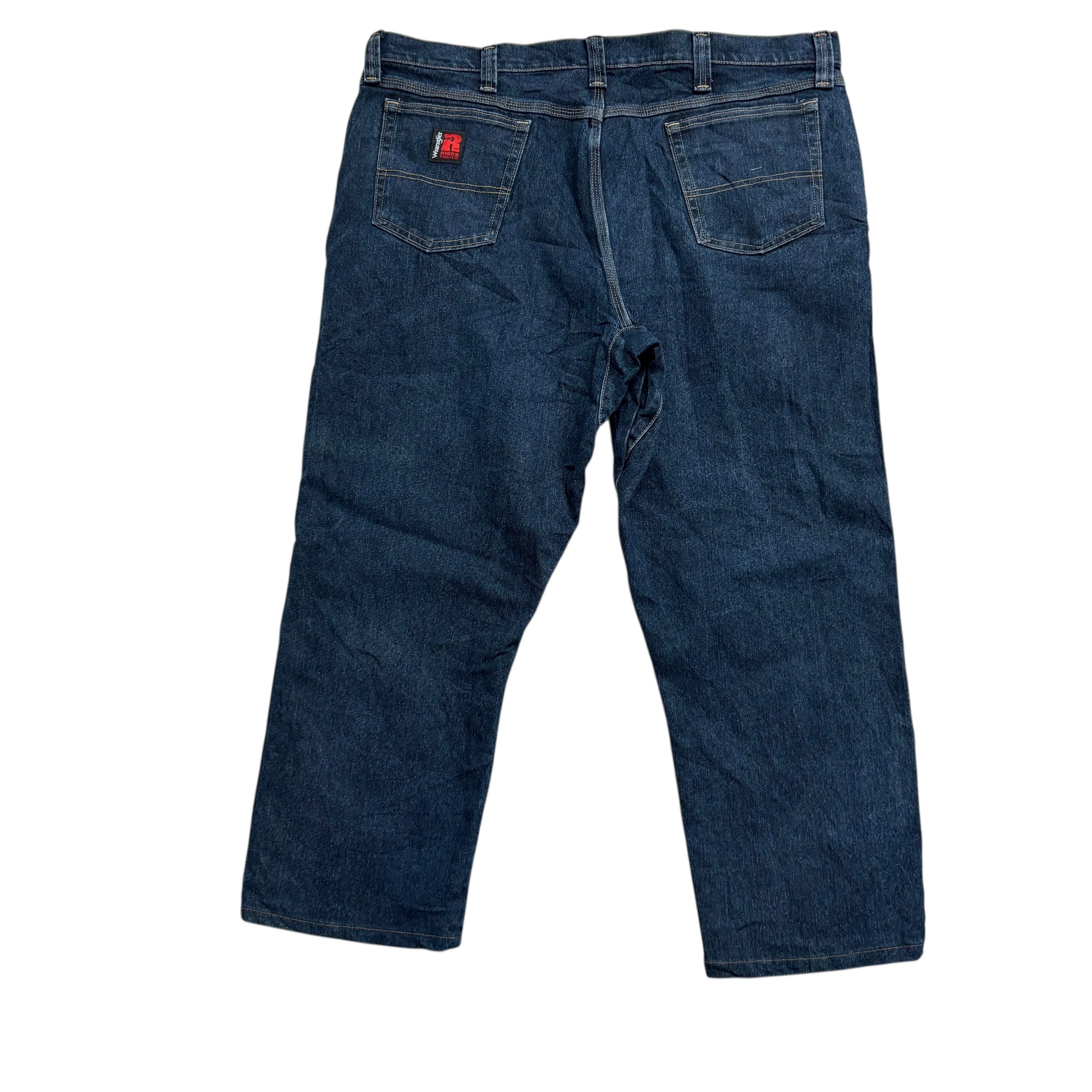 Wrangler Jeans W42 L28 Mens Dark Blue Relaxed Straight Fit Stretch Denim